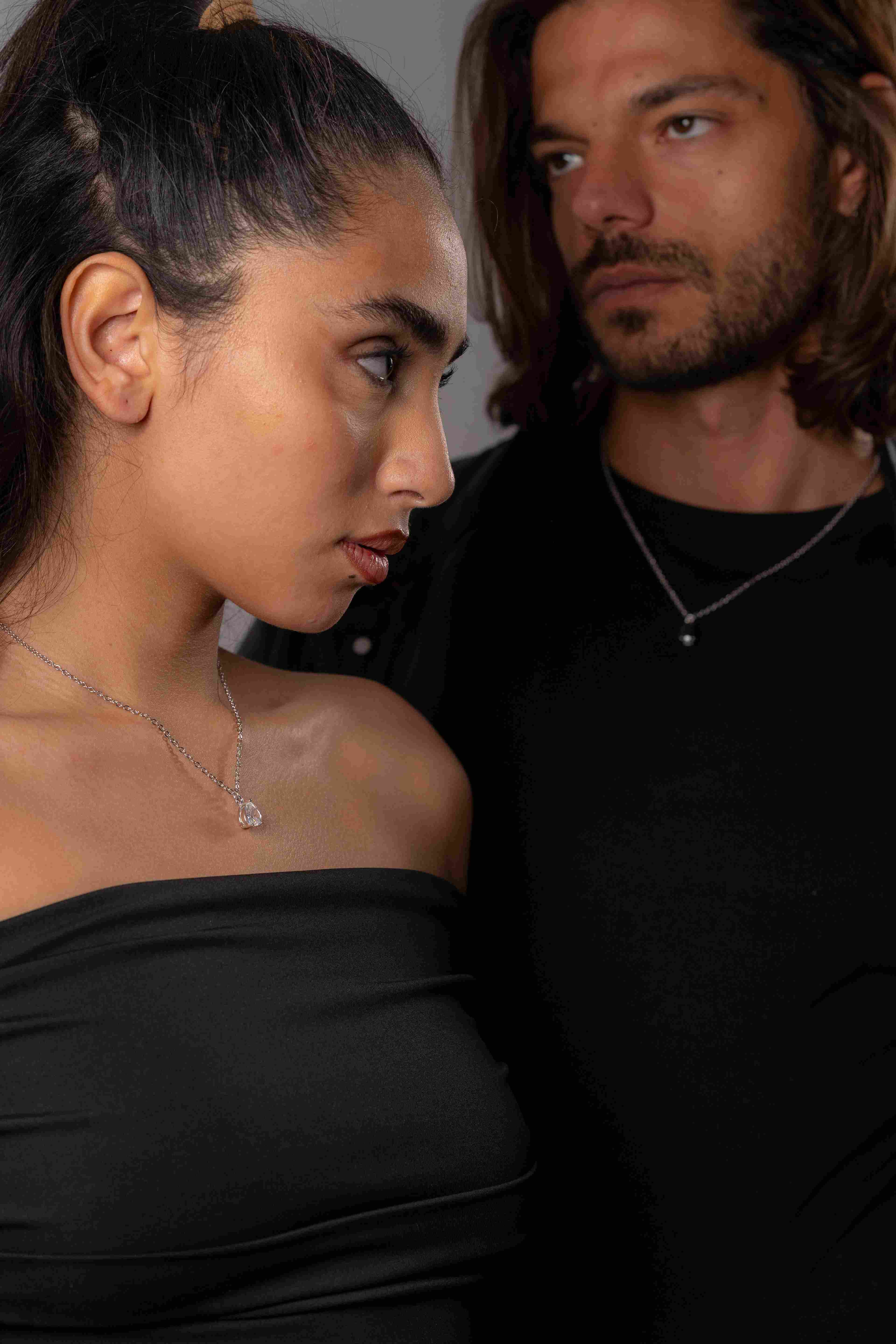 Zircon Pear Necklace's Couple Set