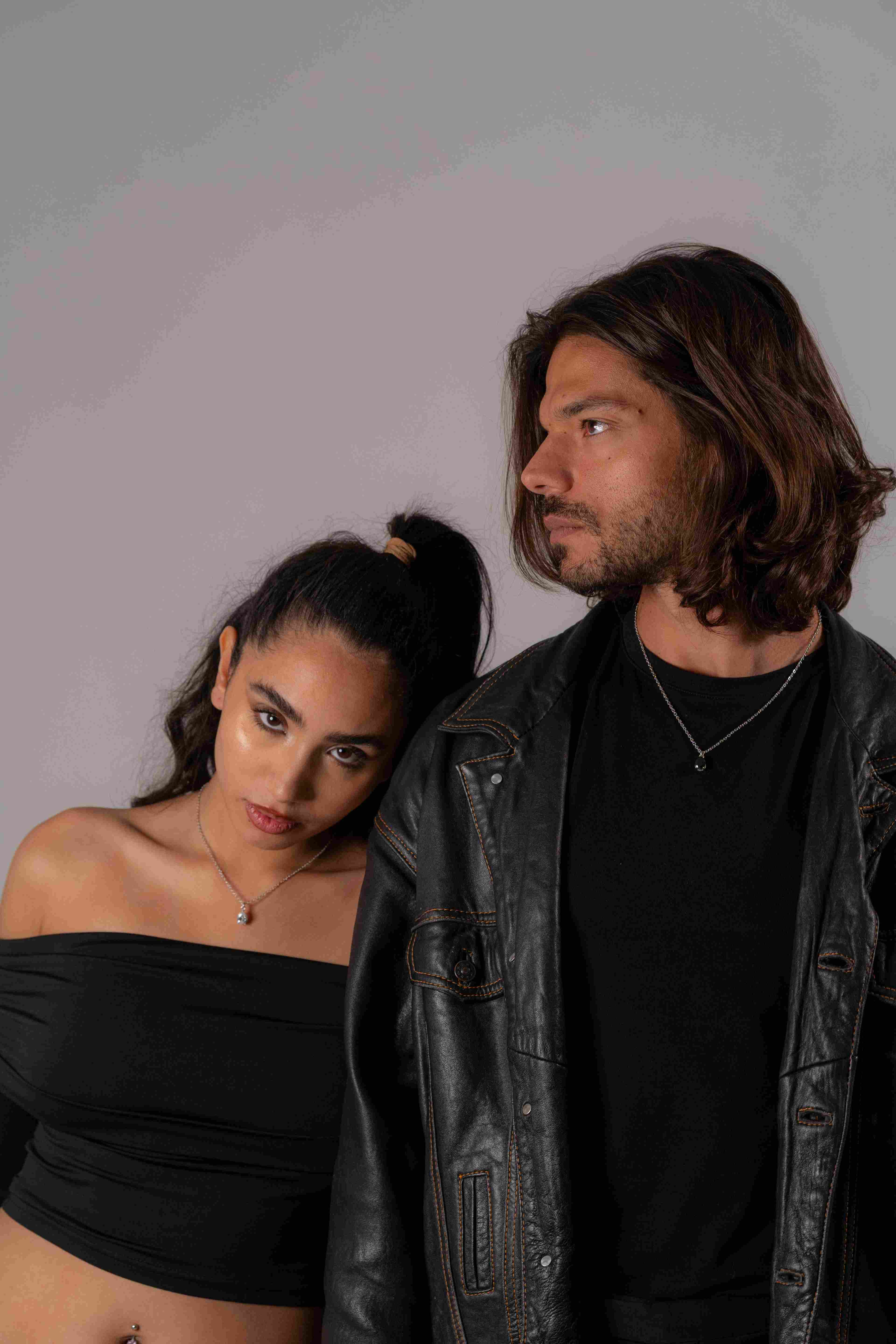 Zircon Pear Necklace's Couple Set