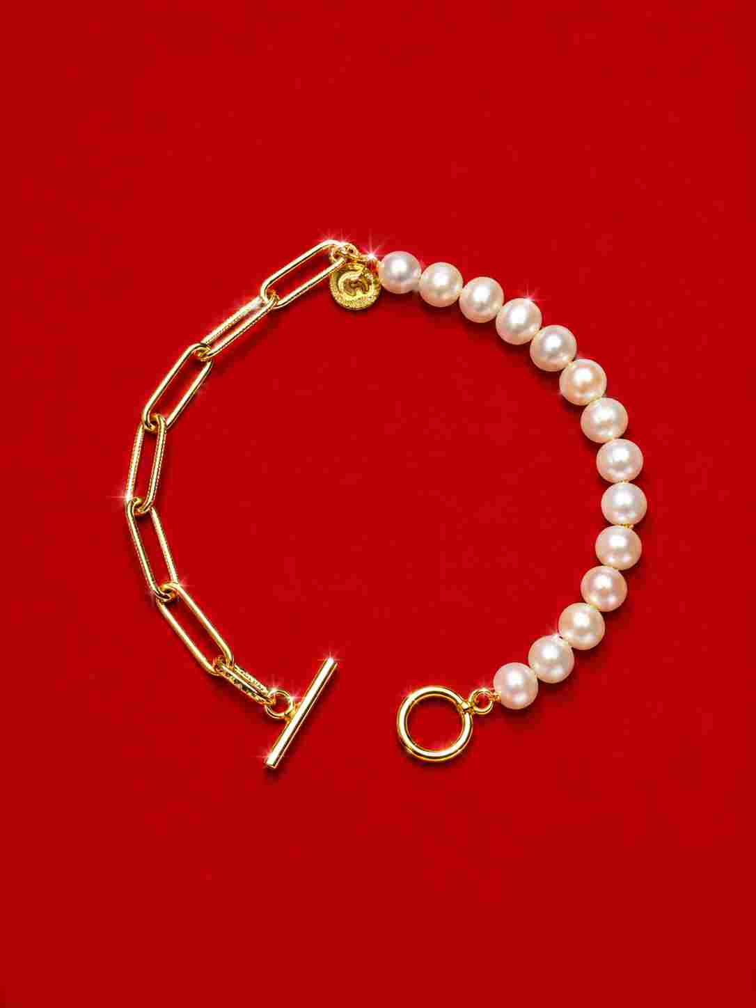 Moon with Gold Bracelet