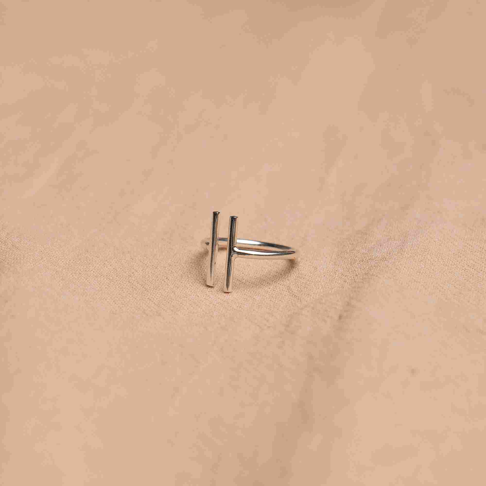 Double Path Silver Ring