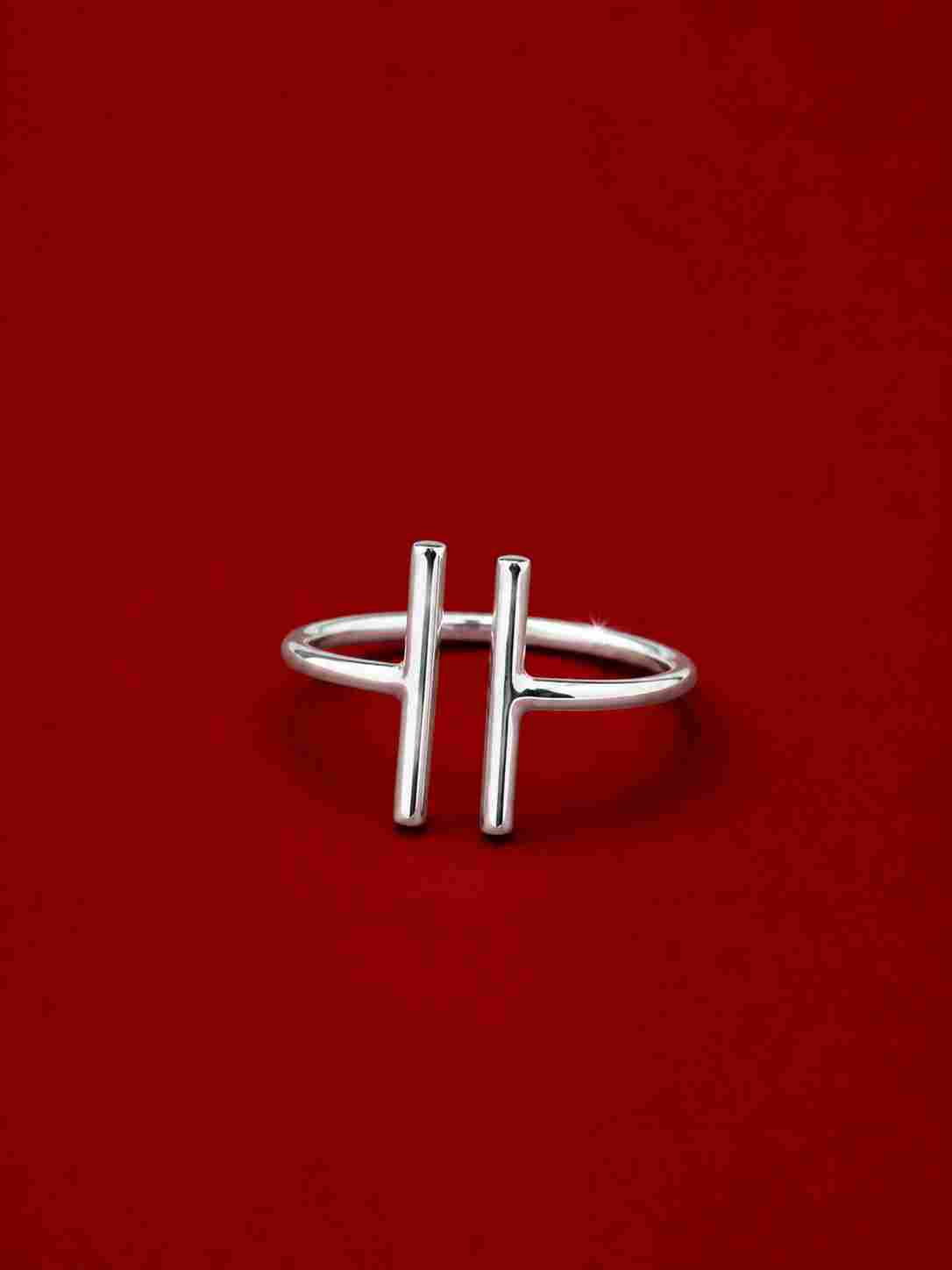 Double Path Silver Ring