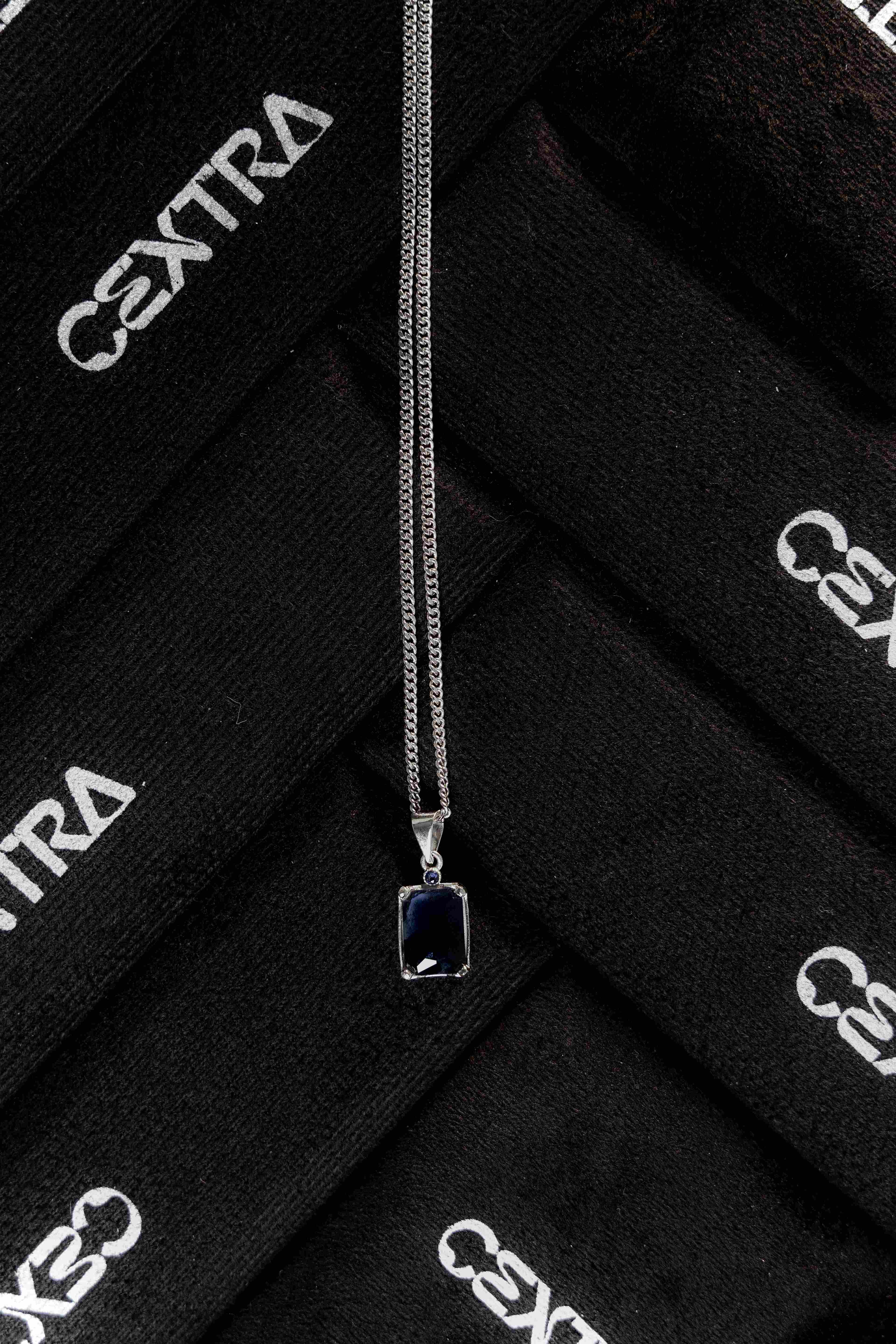 Prism Zircon Pendant - sapphire