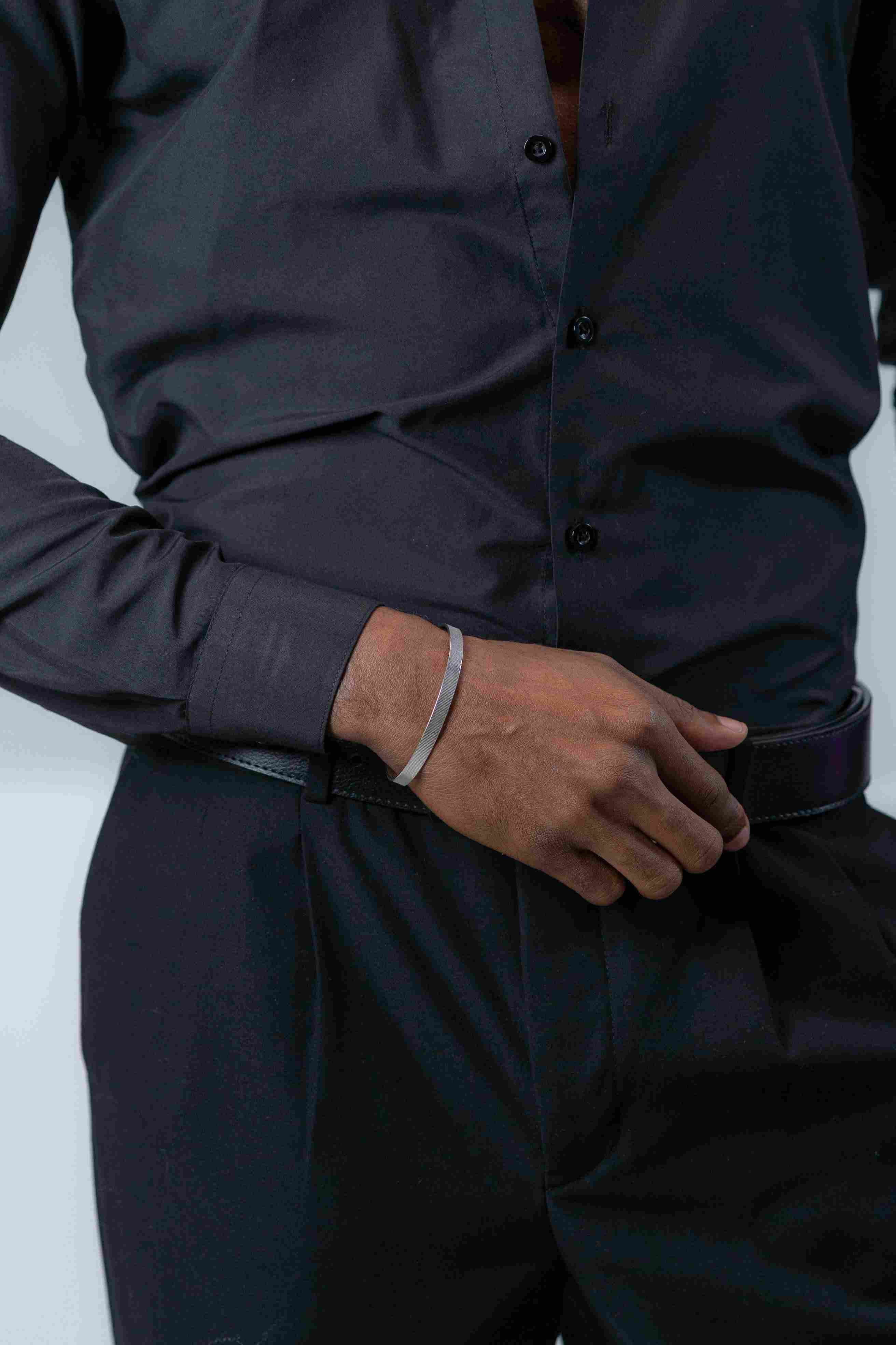 Line Edge Silver Cuff