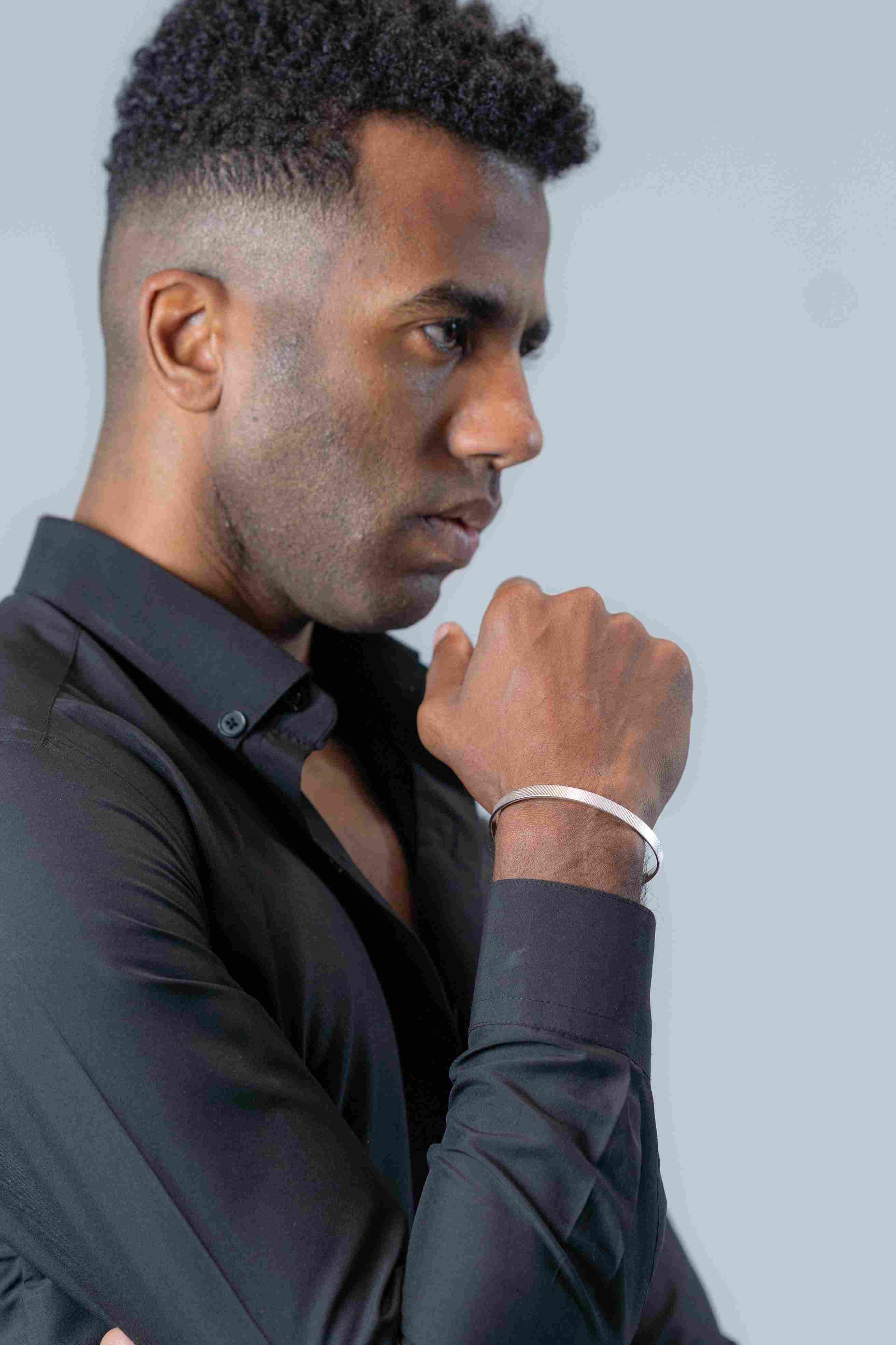 Line Edge Silver Cuff