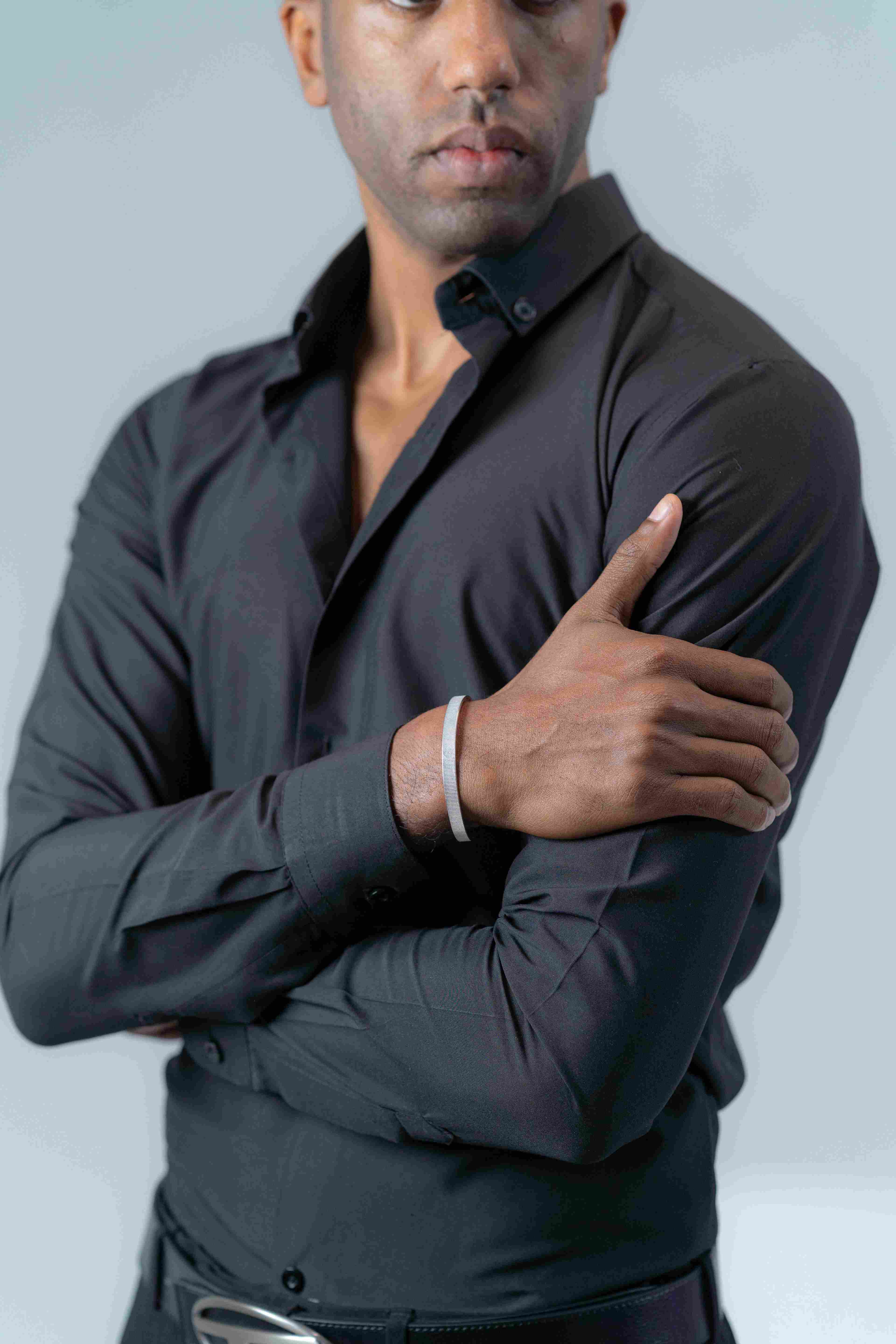 Line Edge Silver Cuff