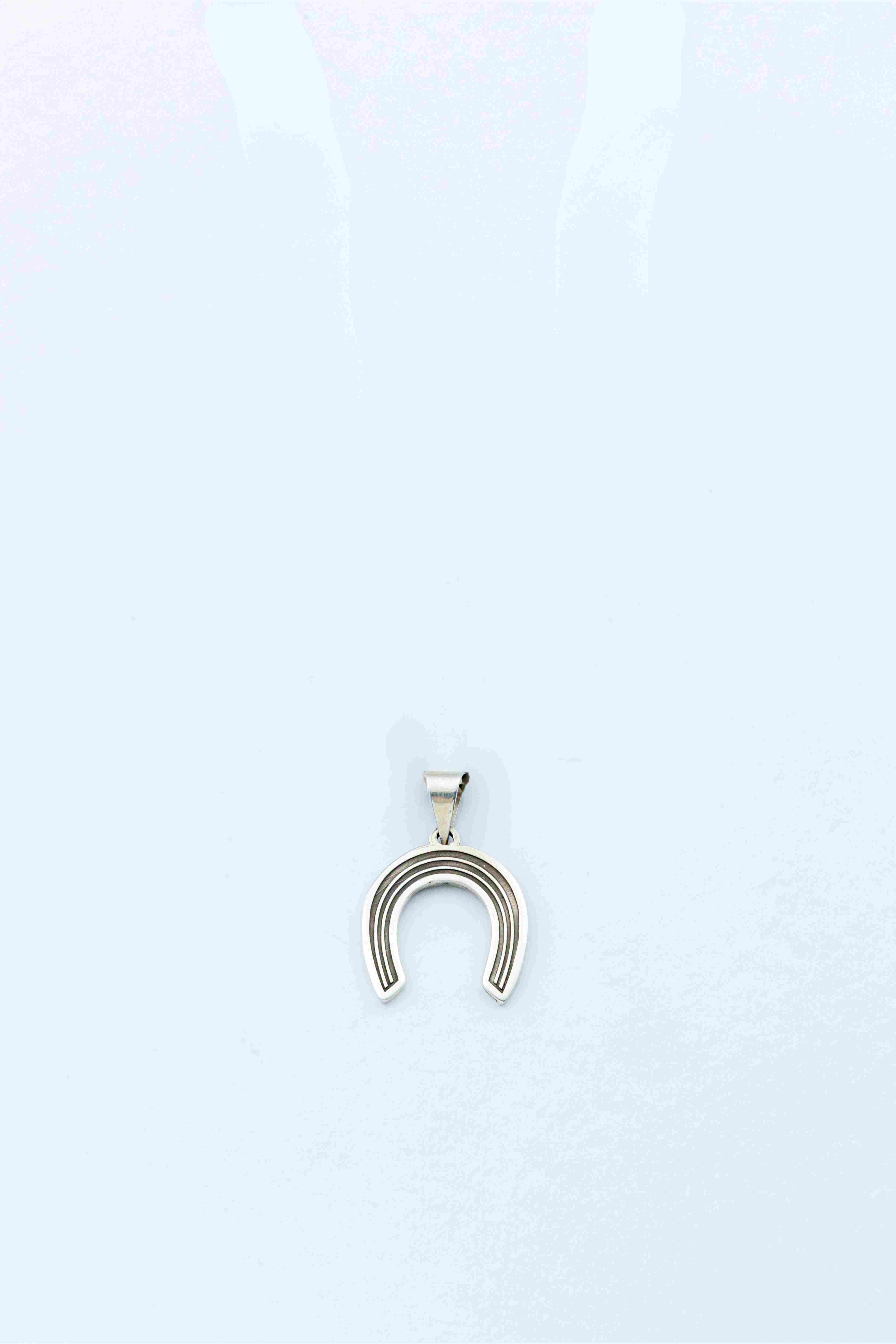 Oxidized Horseshoe Pendant