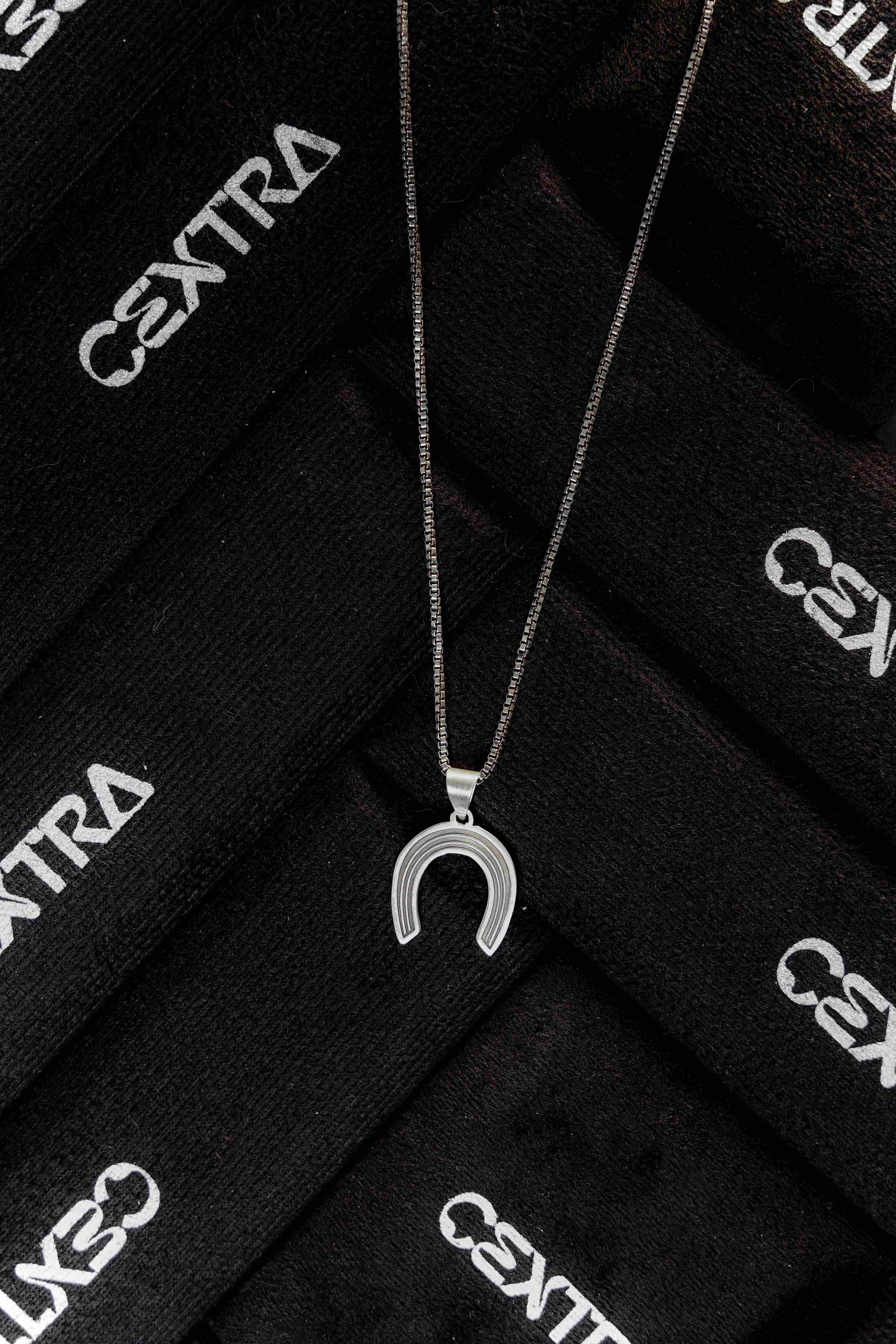 Oxidized Horseshoe Pendant