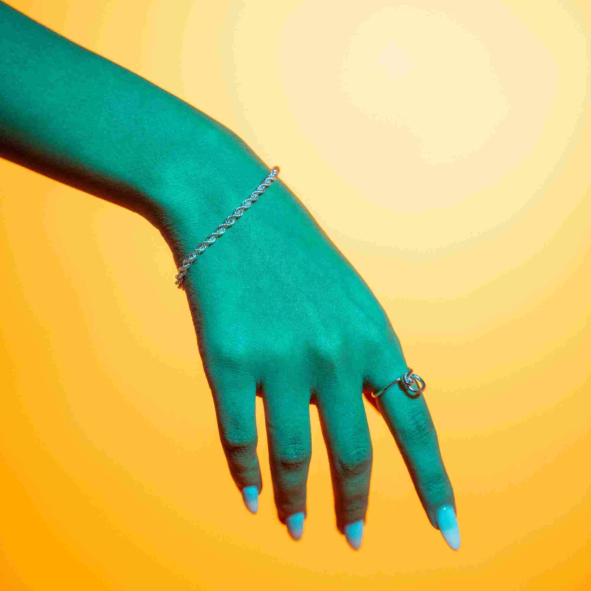 Twisted Silver Bracelet - silver