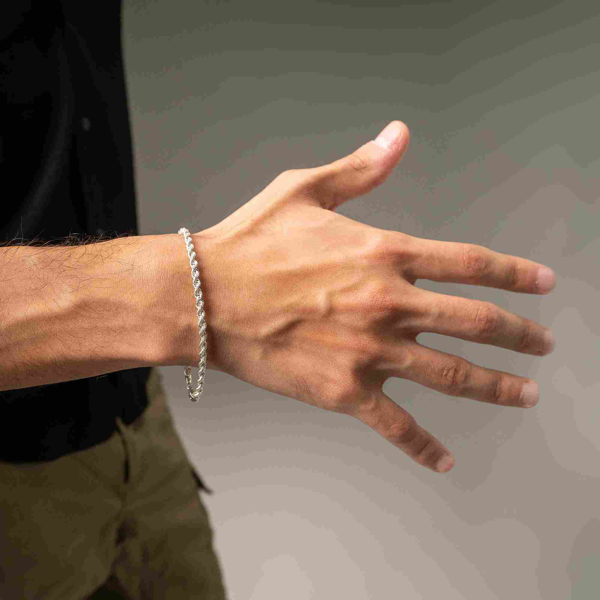 Twisted Silver Bracelet  - silver