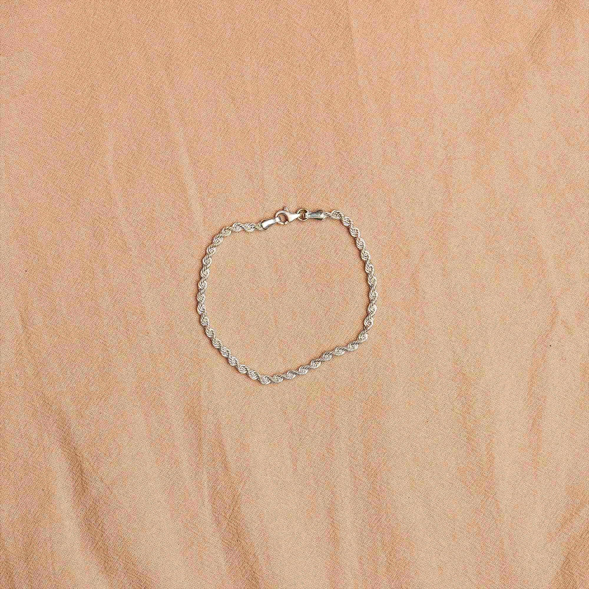 Twisted Silver Bracelet  - silver