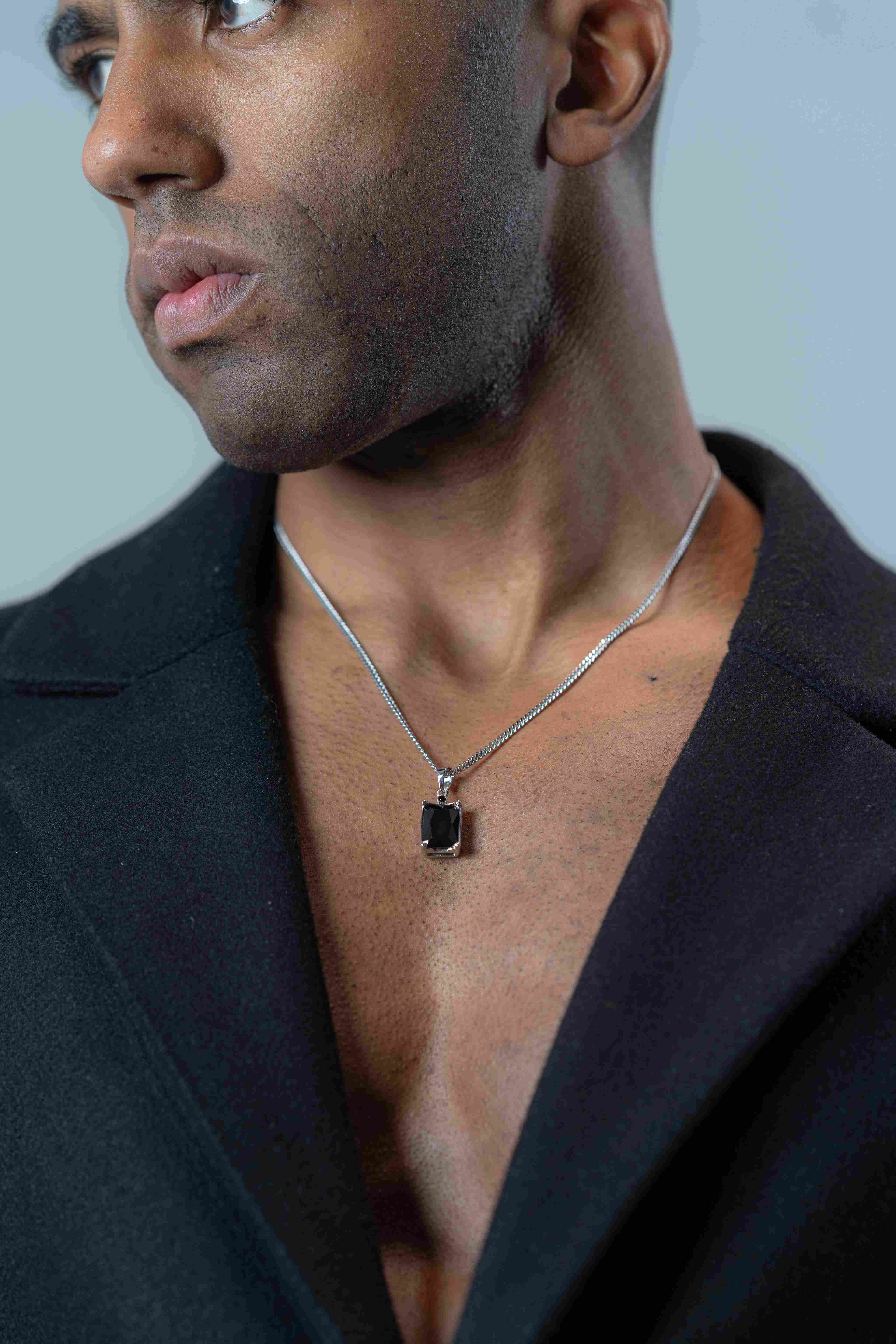 Prism Zircon Necklace - black