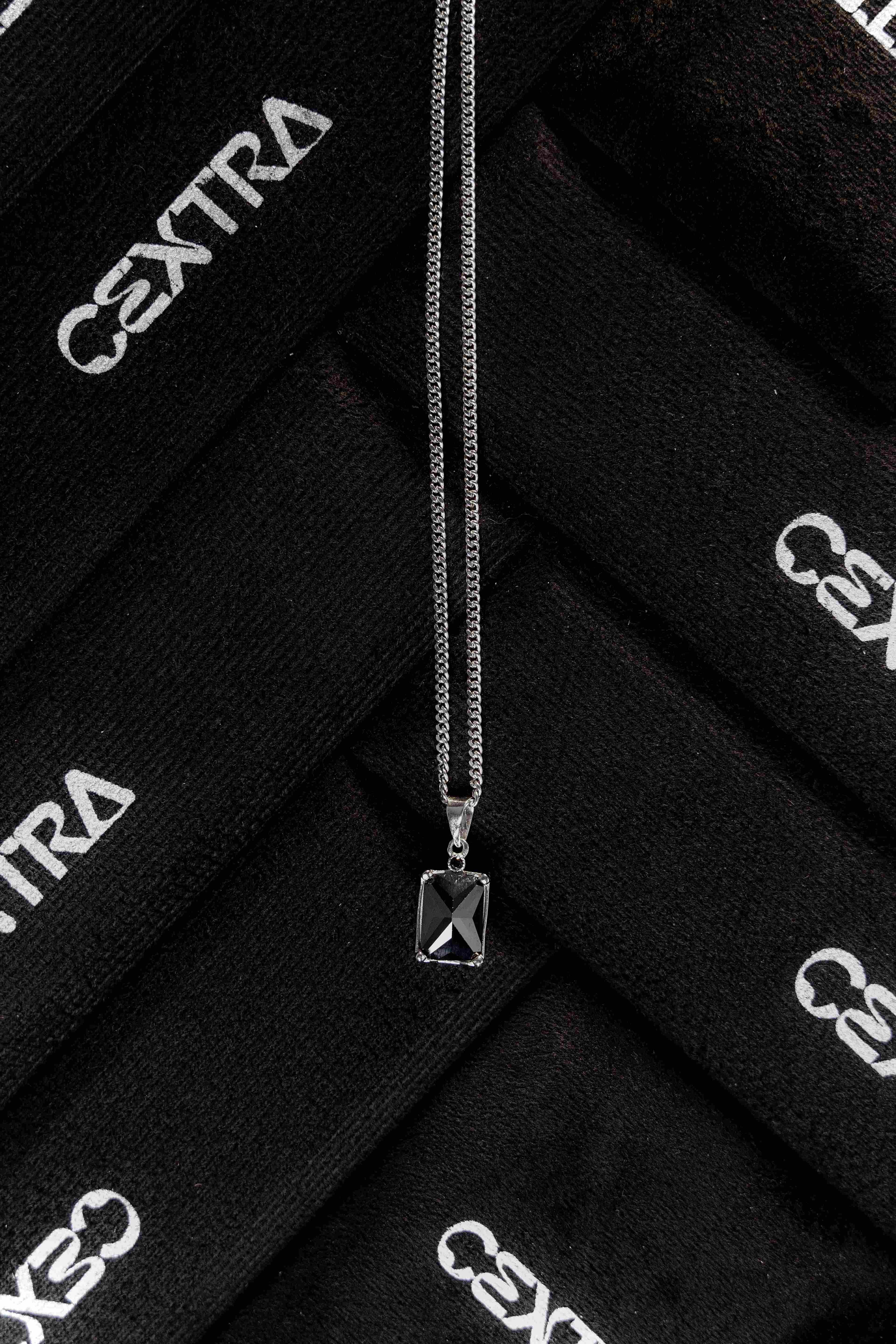 Prism Zircon Necklace - black