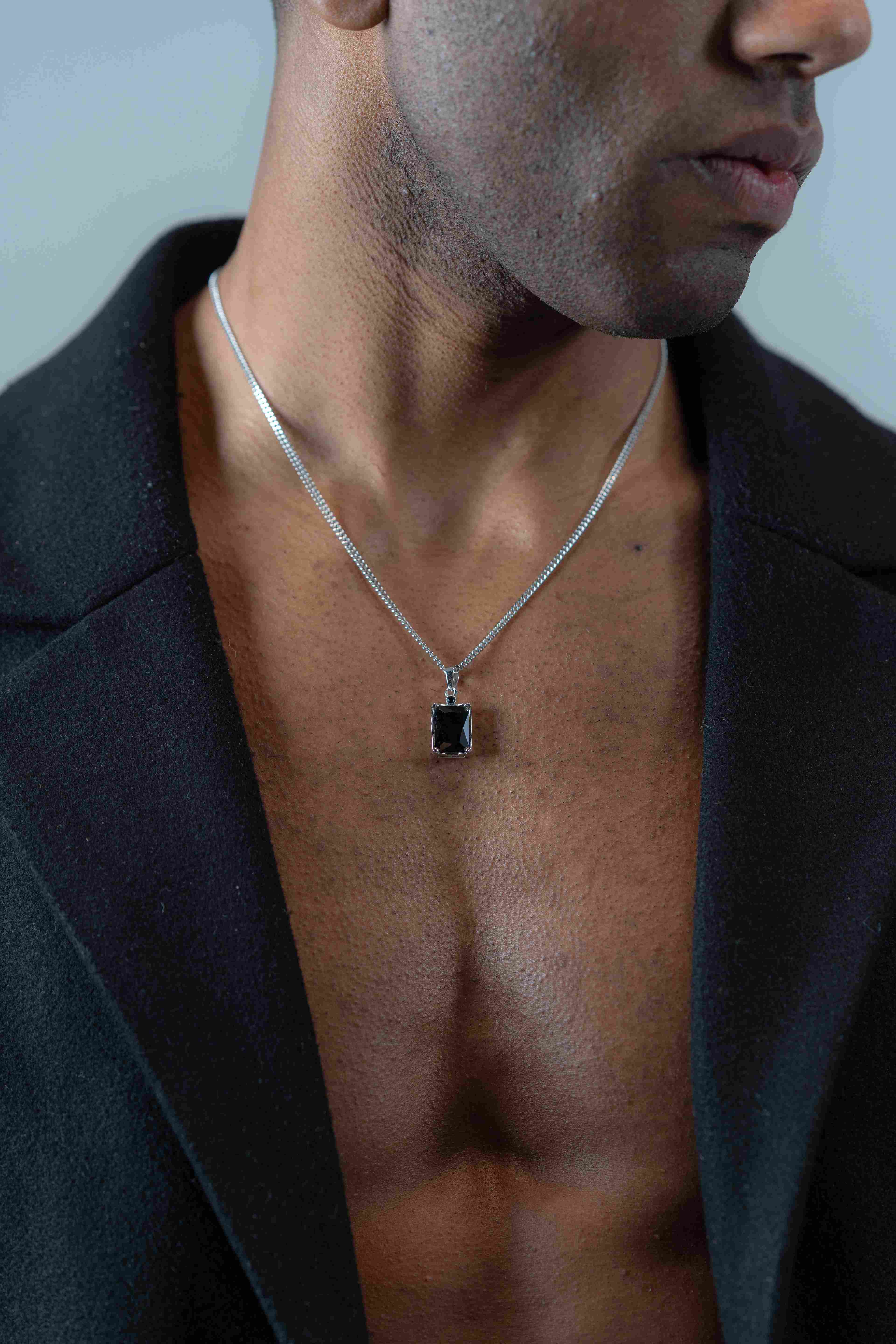 Prism Zircon Necklace - black