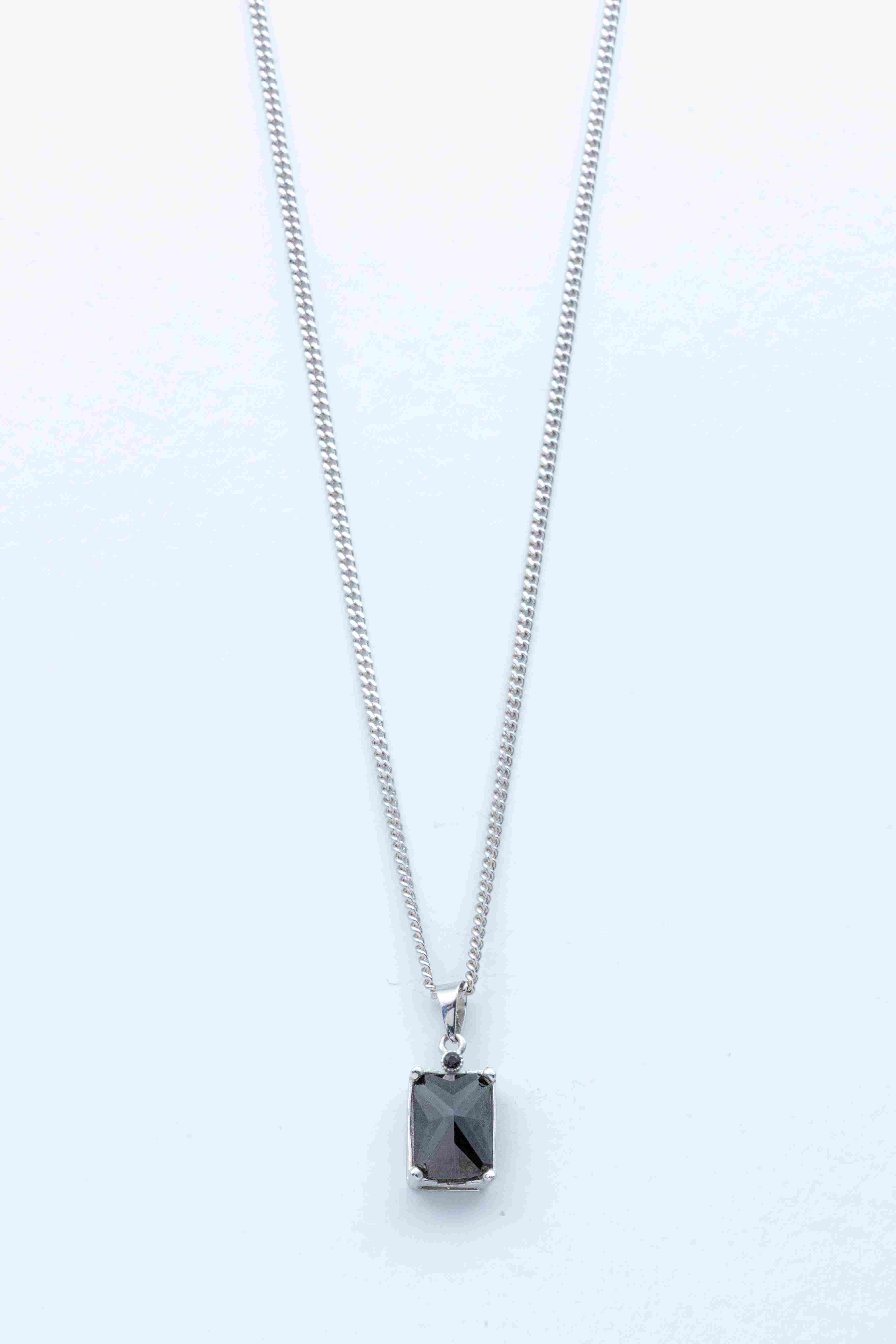 Prism Zircon Necklace - black
