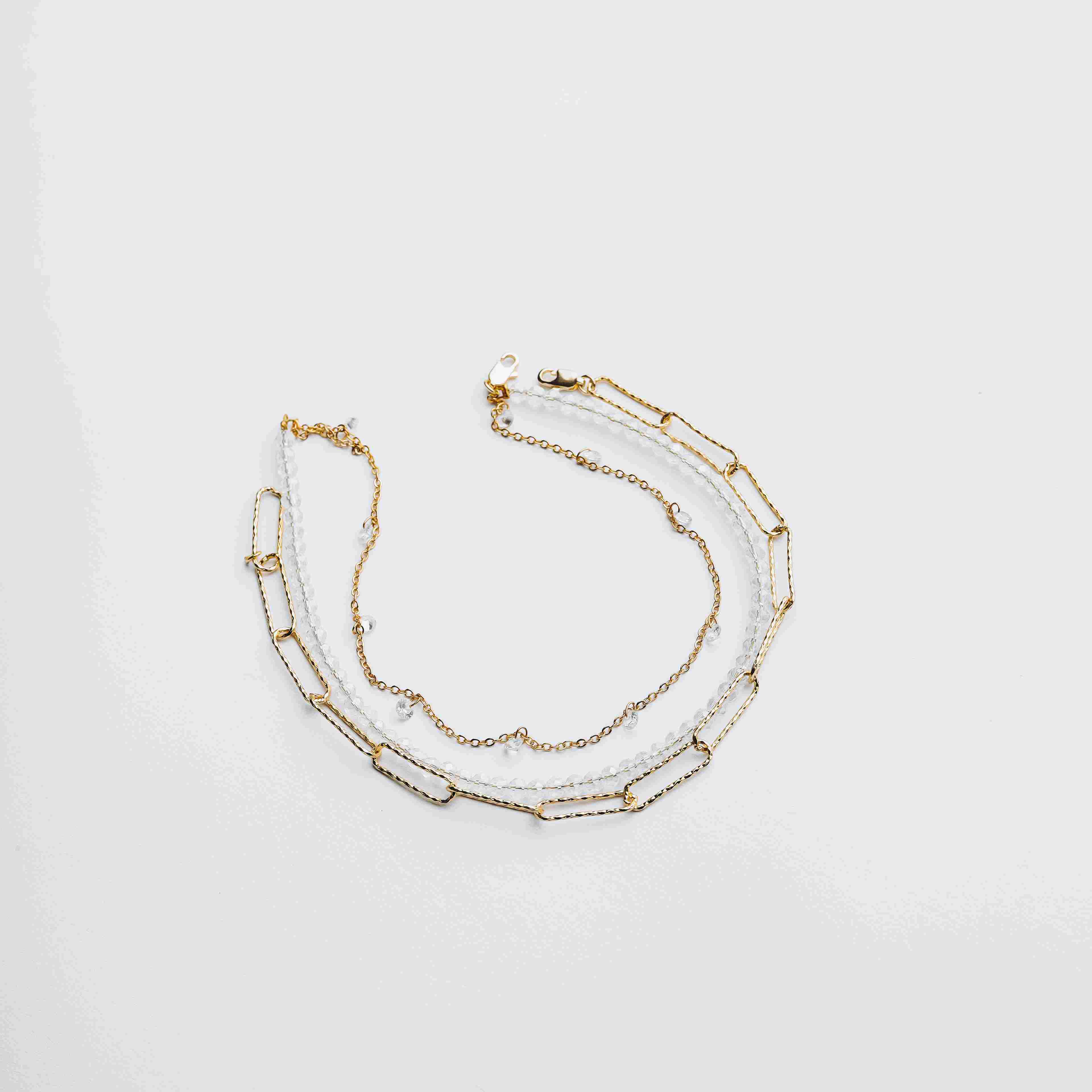 Fayrouz Stones & Gold Beach Anklets Set 
