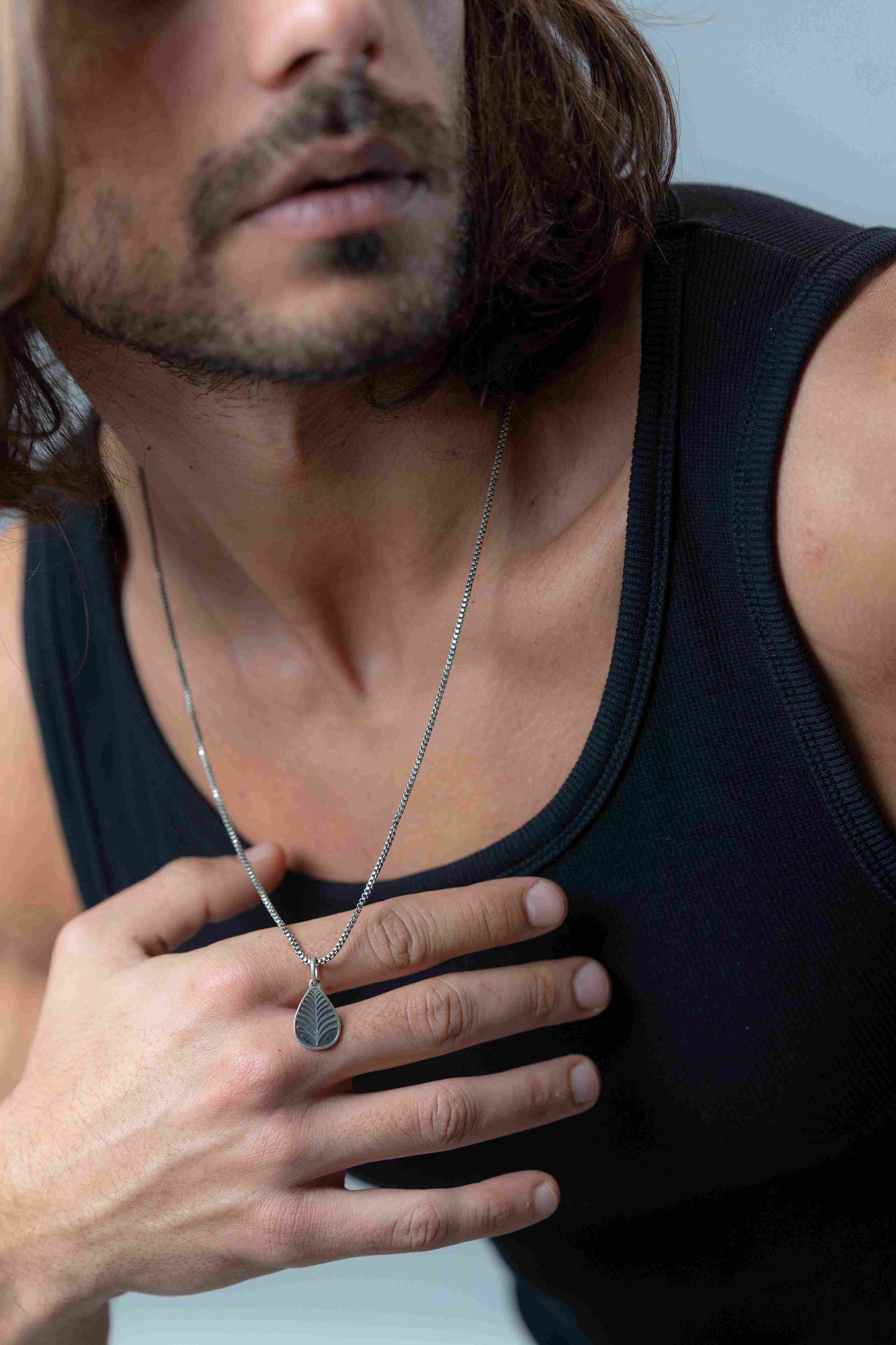 Oxidized Leaf Necklace