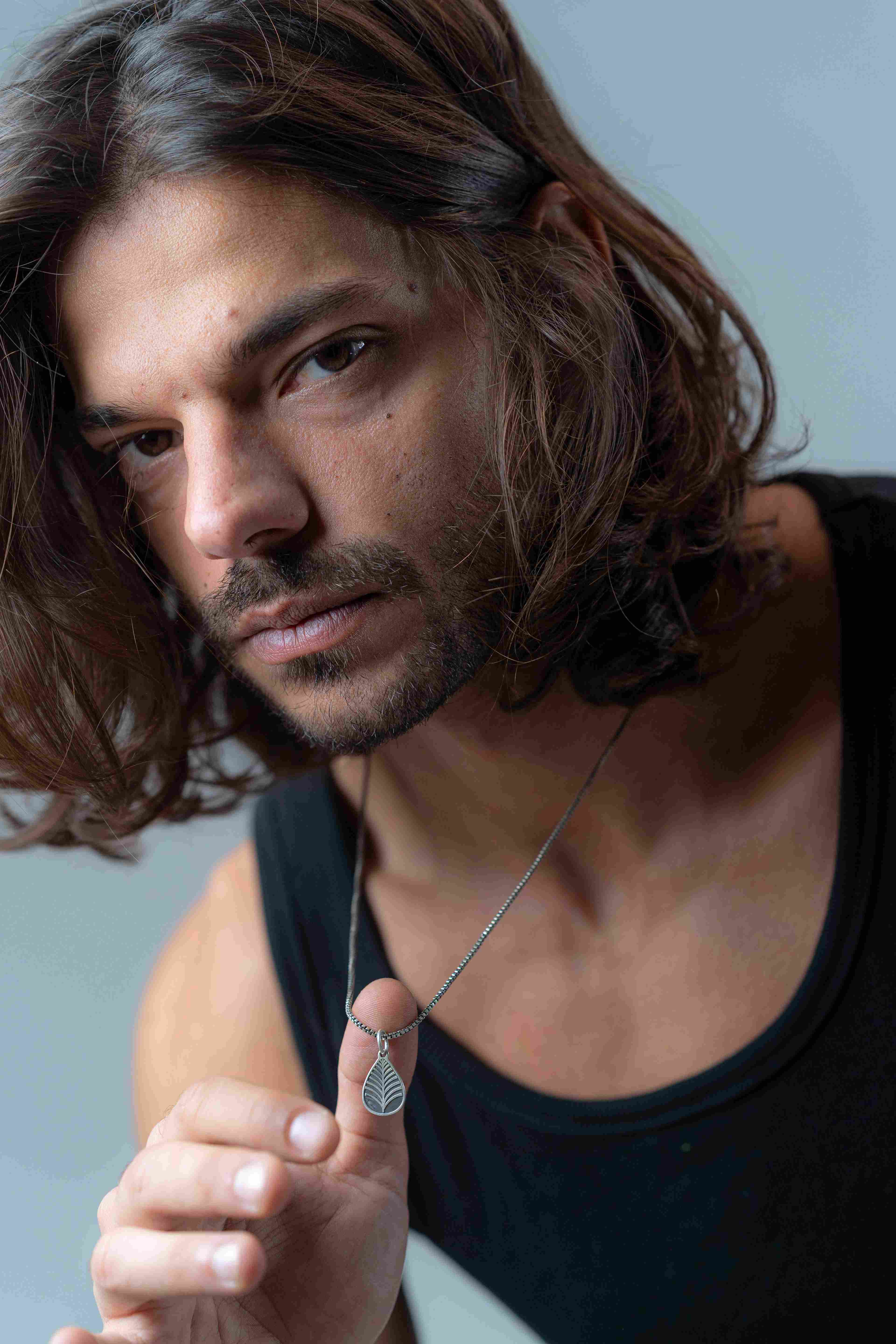 Oxidized Leaf Necklace