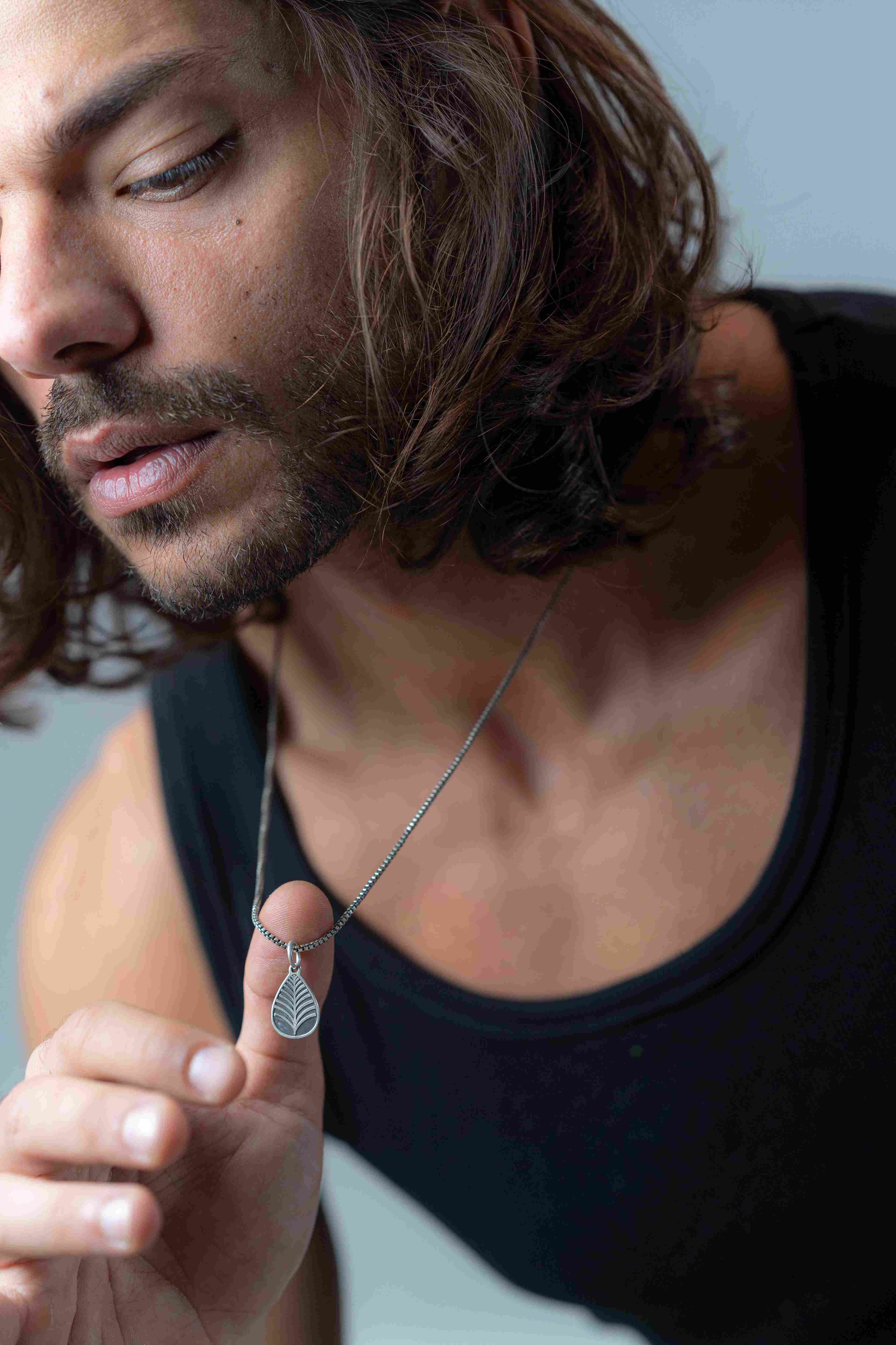 Oxidized Leaf Necklace