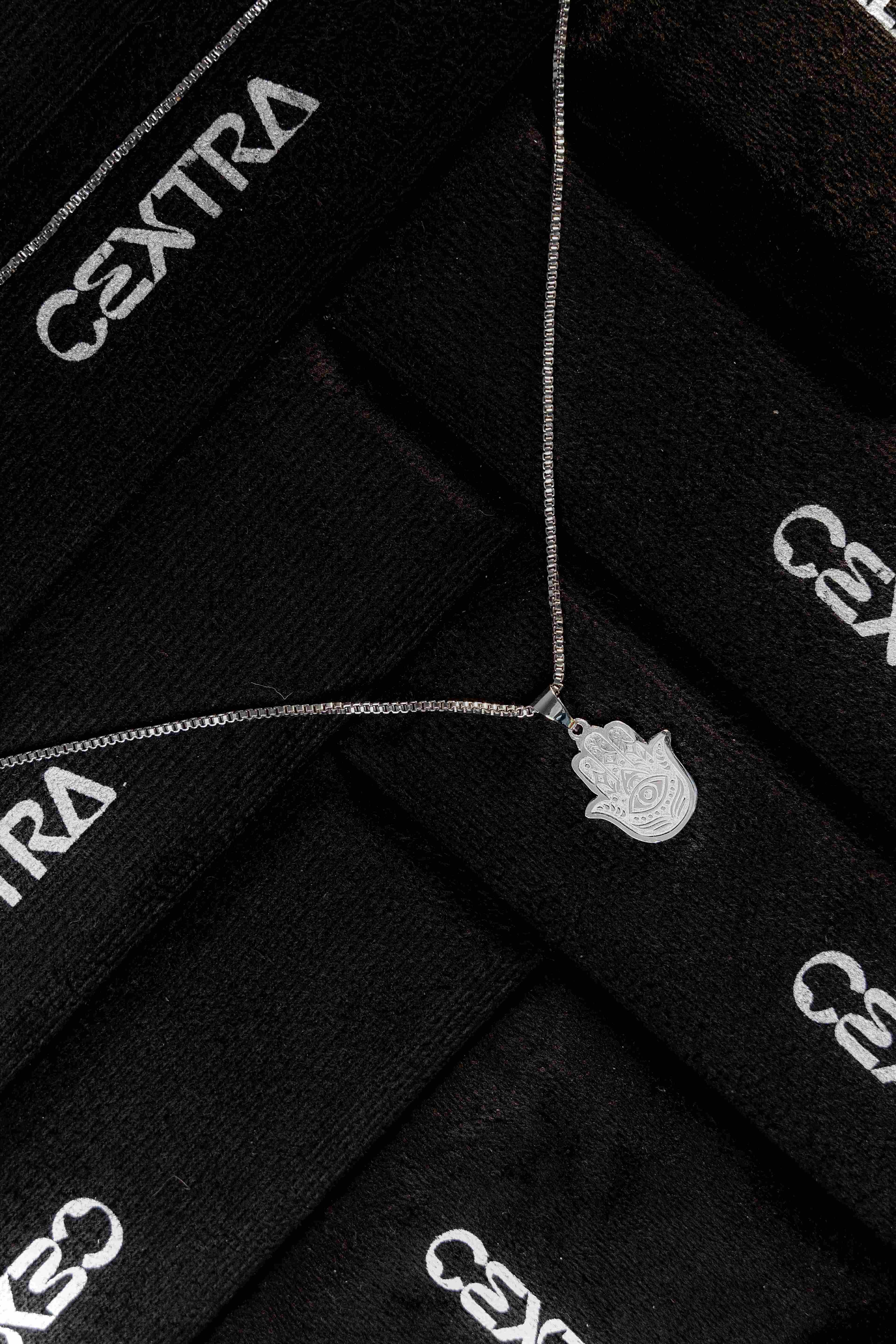 Hamsa Hand Silver Necklace