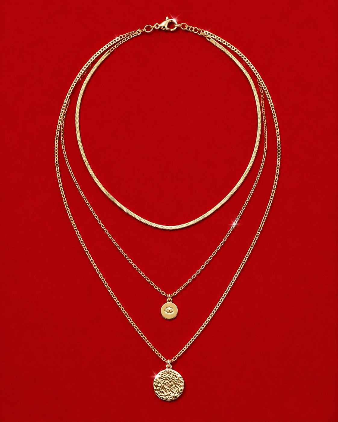Golden Sundry Set Necklaces