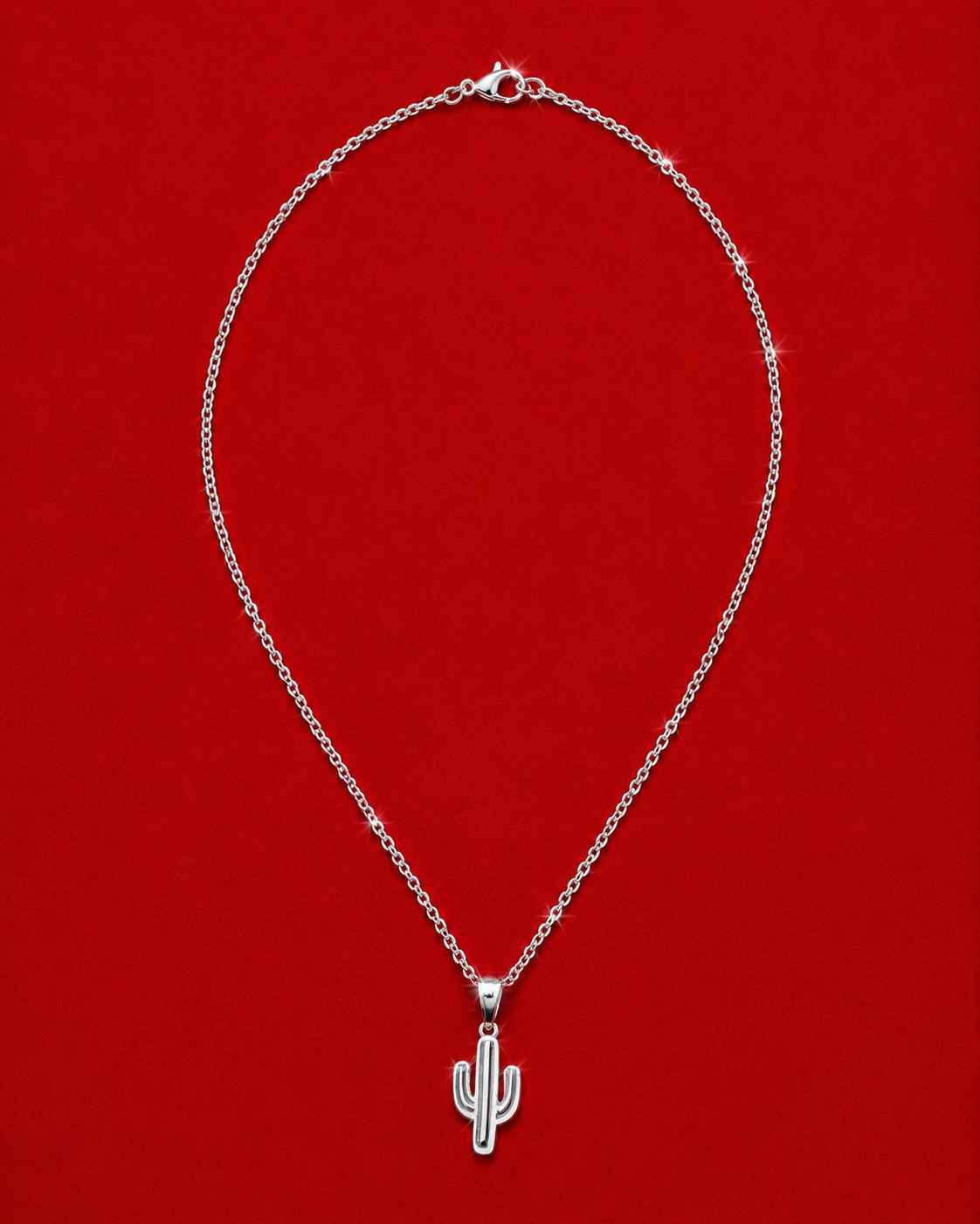 Wild Cactus Silver Necklace