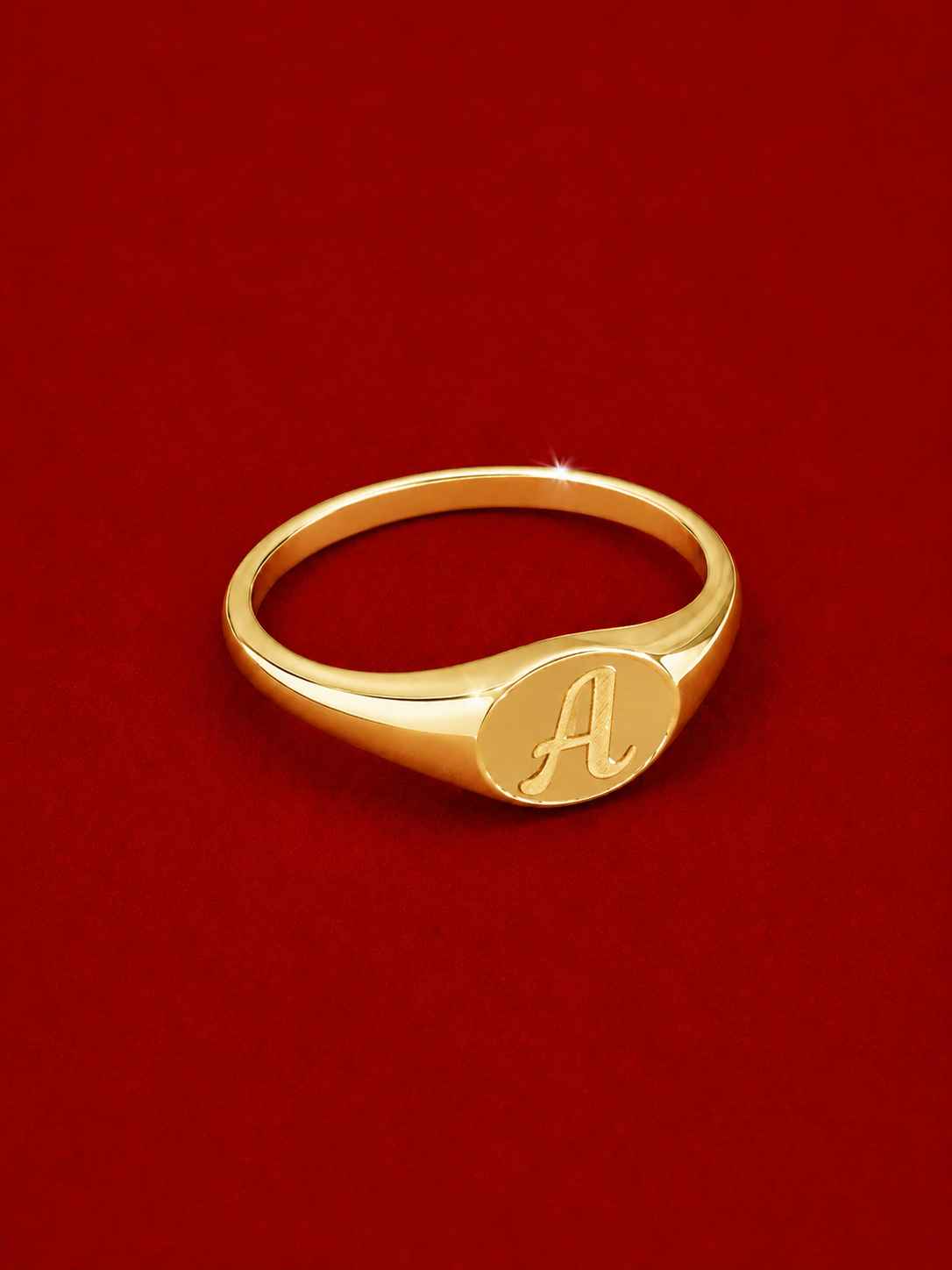 Letter Signet ring's Couple Set