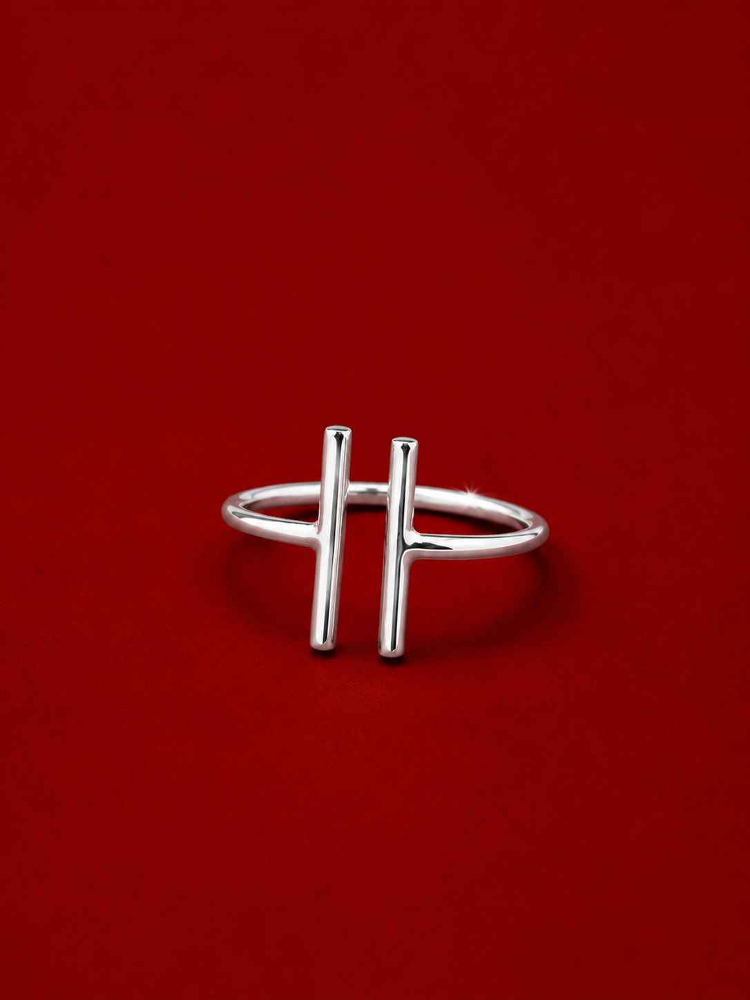 Double Path Silver Ring