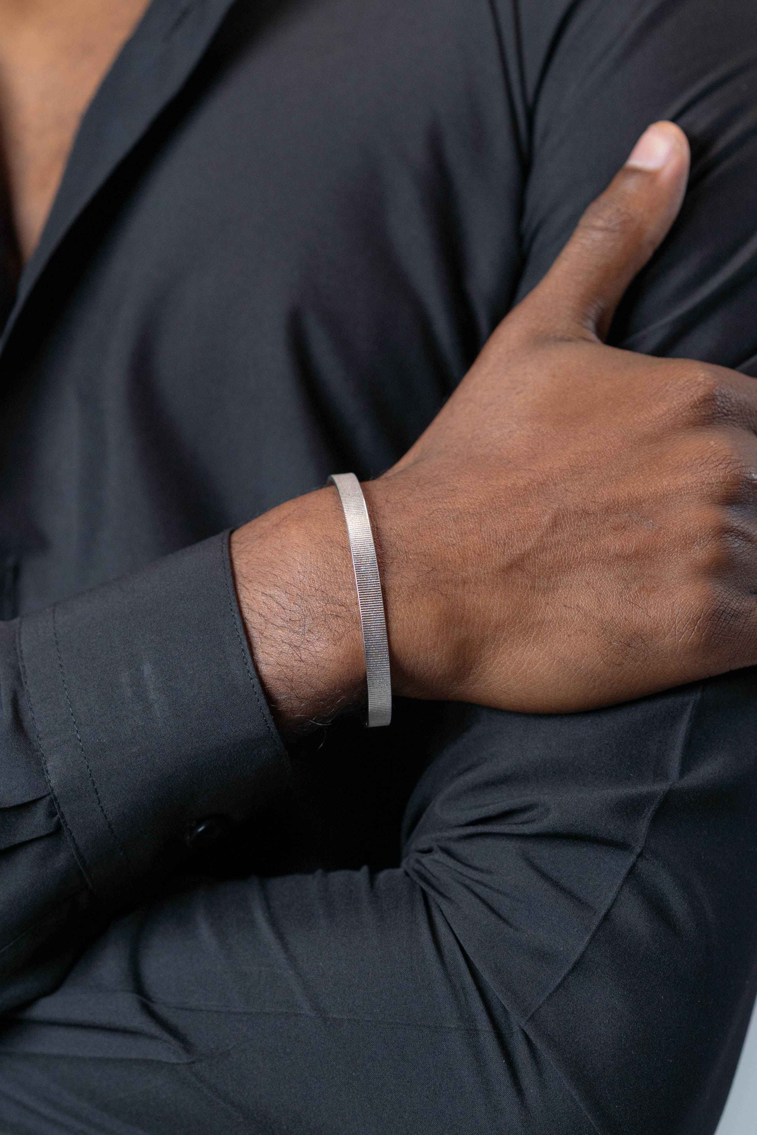 Line Edge Silver Cuff