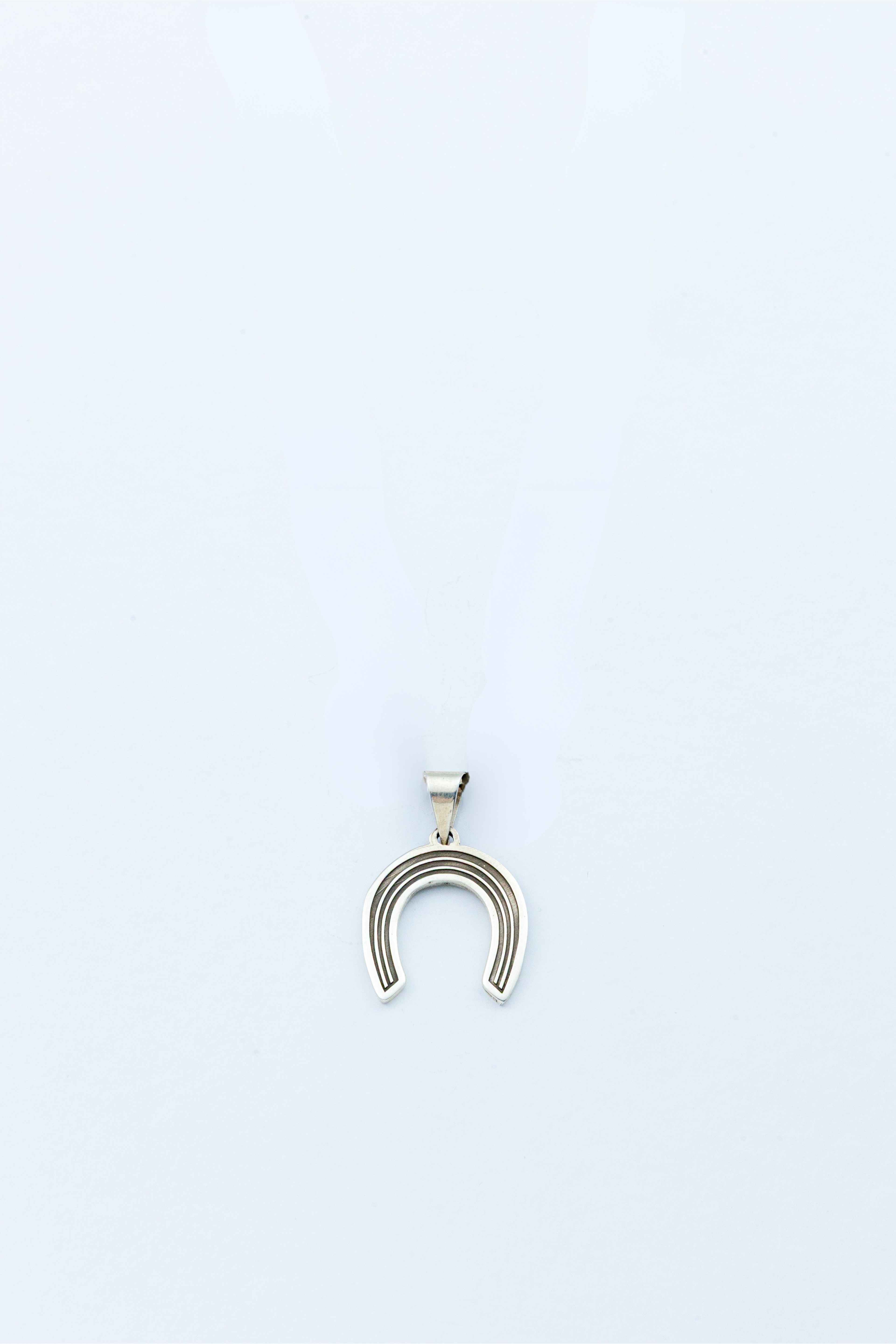 Oxidized Horseshoe Pendant
