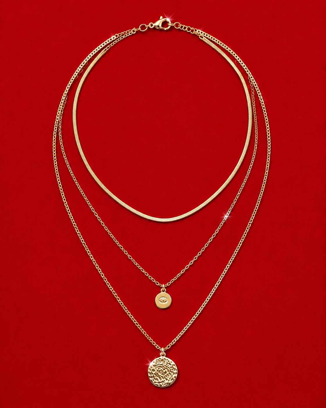 Golden Sundry Set Necklaces