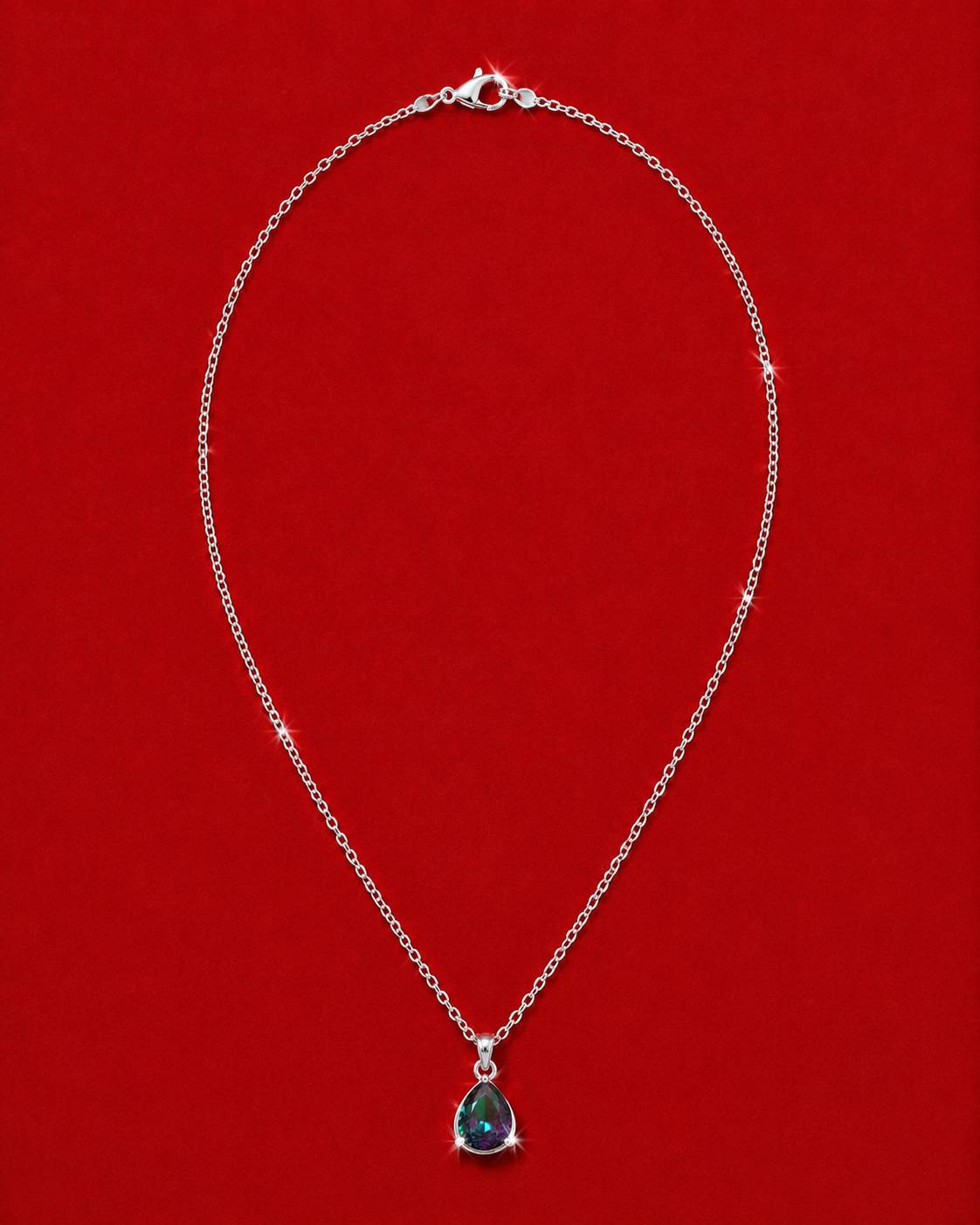 Zircon Pear Necklace's Couple Set