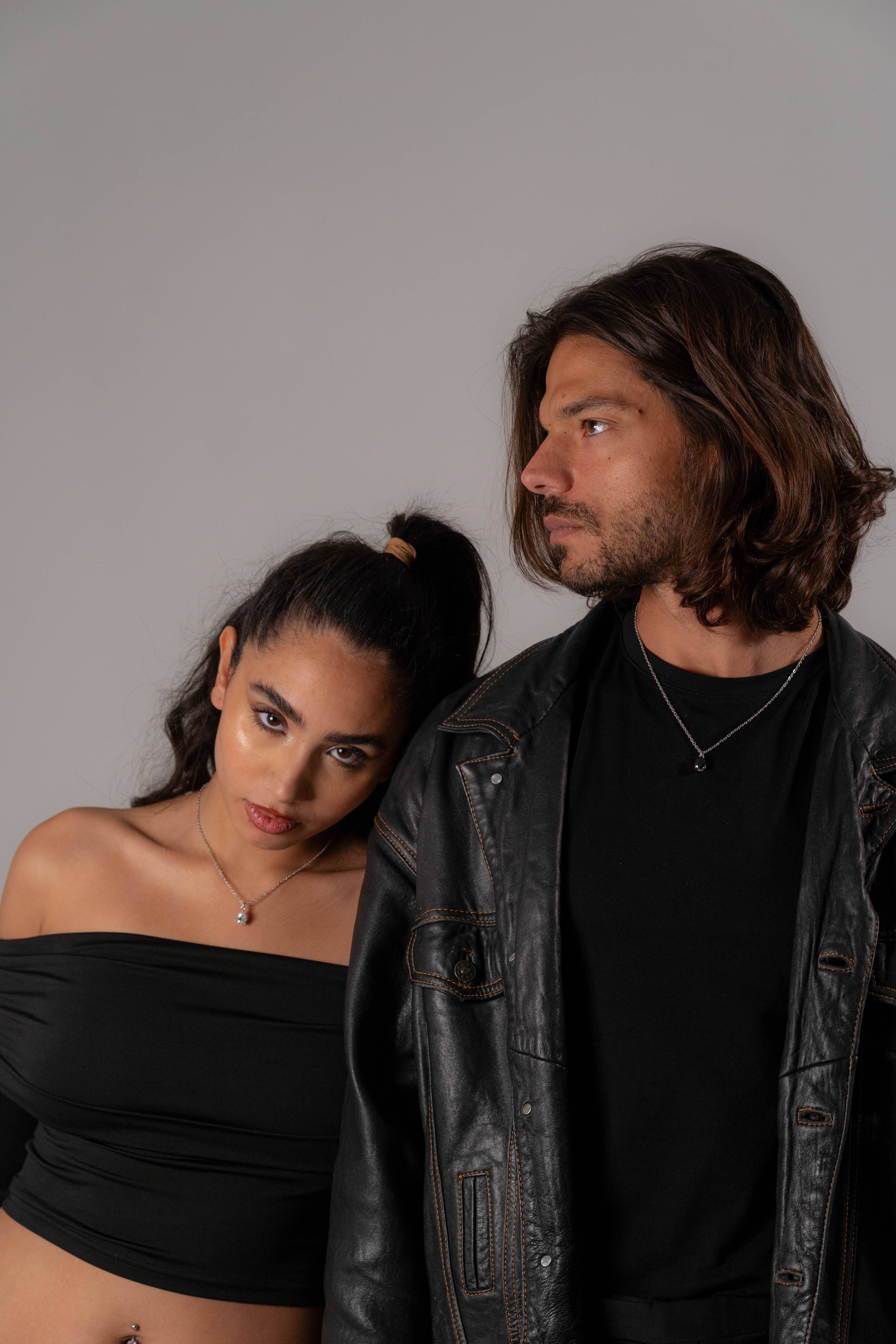 Zircon Pear Necklace's Couple Set