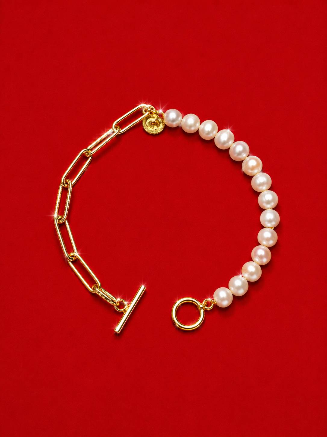 Moon with Gold Bracelet