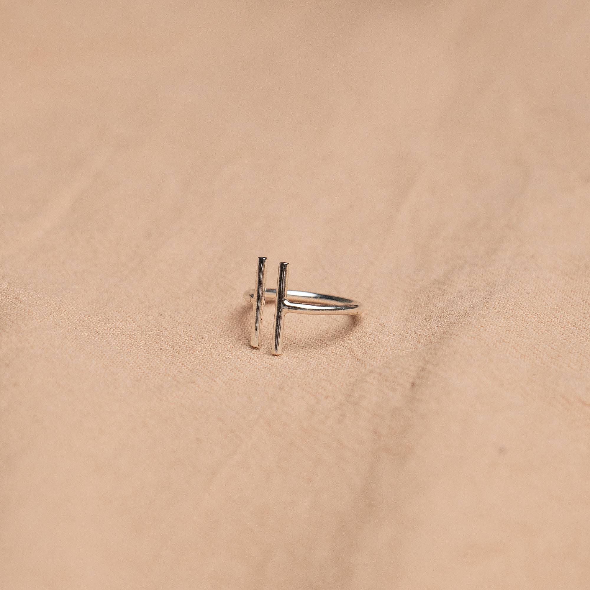 Double Path Silver Ring