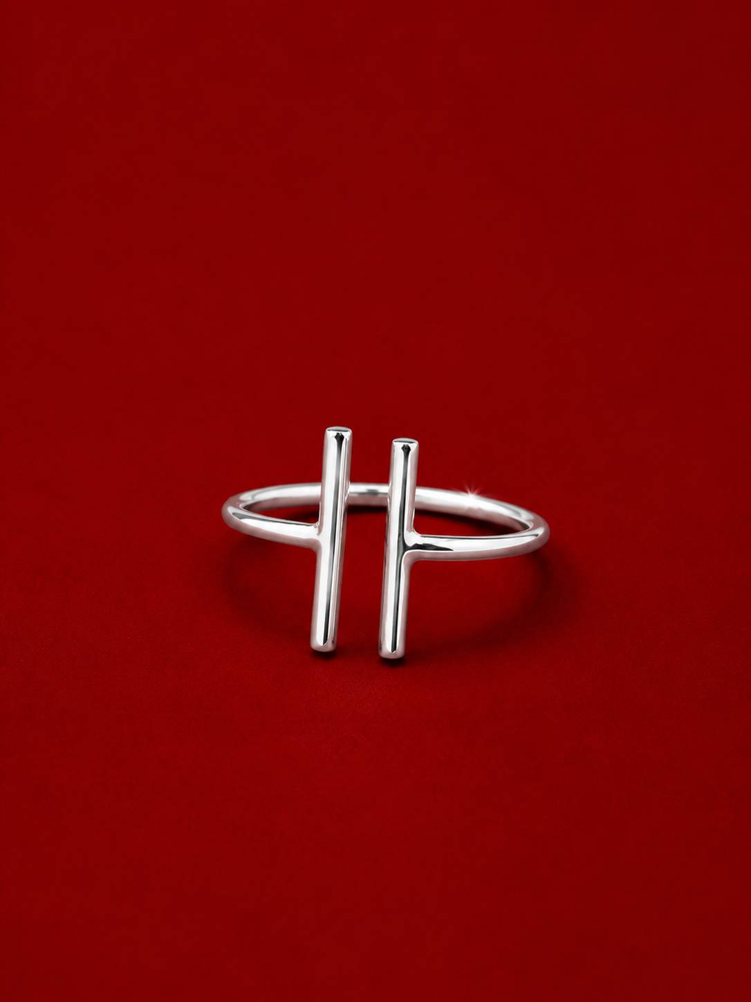 Double Path Silver Ring