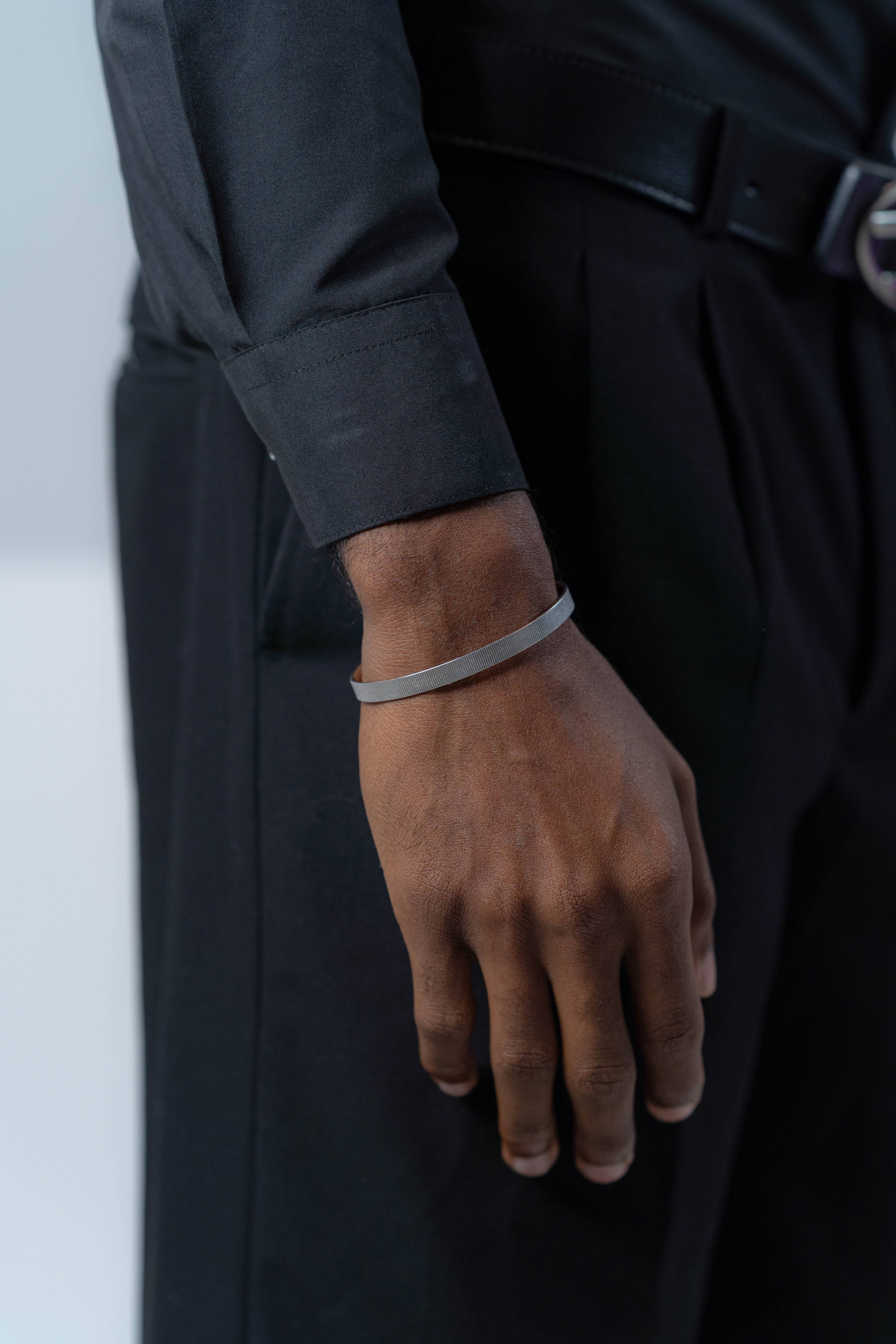 Line Edge Silver Cuff