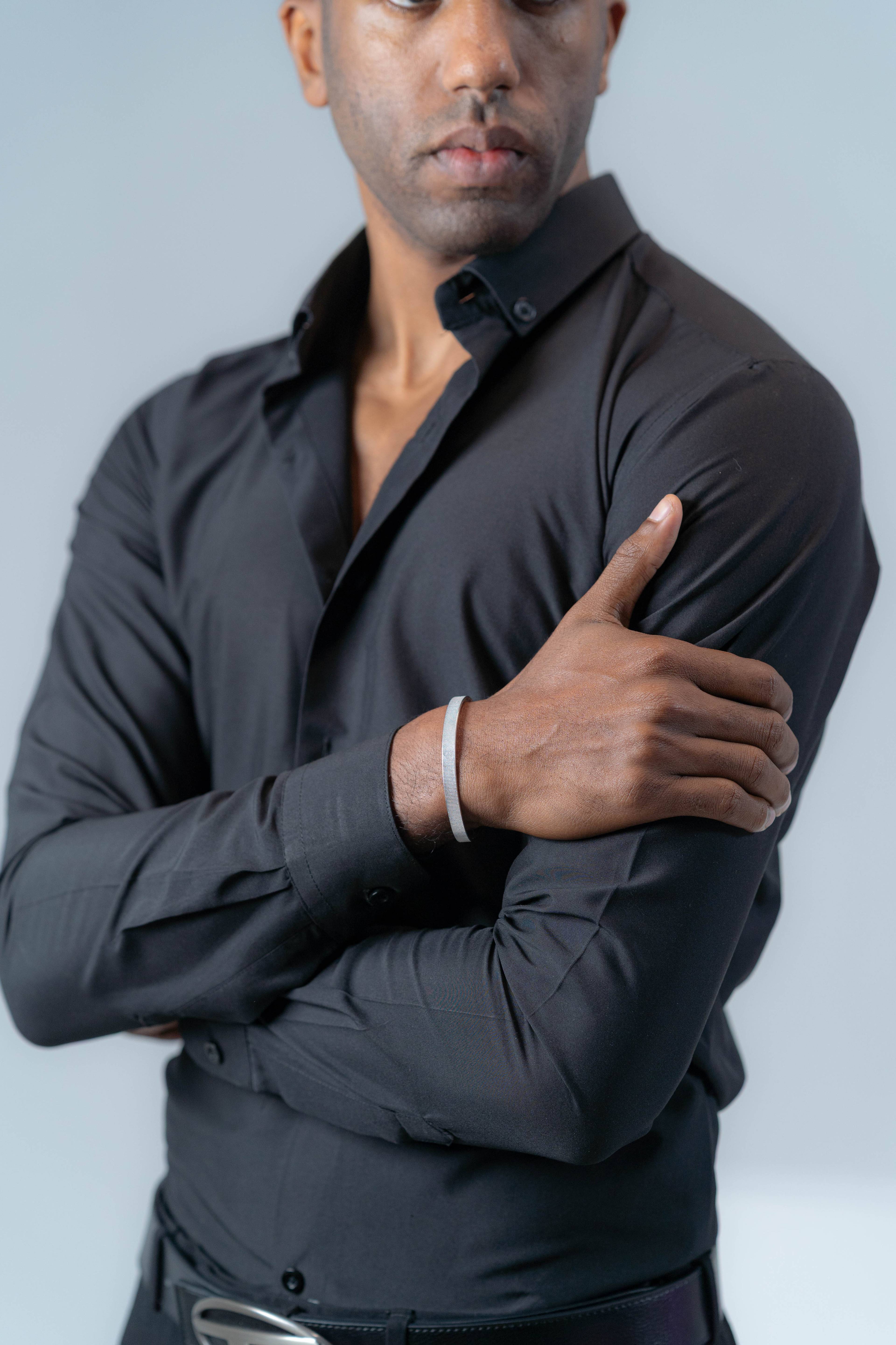 Line Edge Silver Cuff