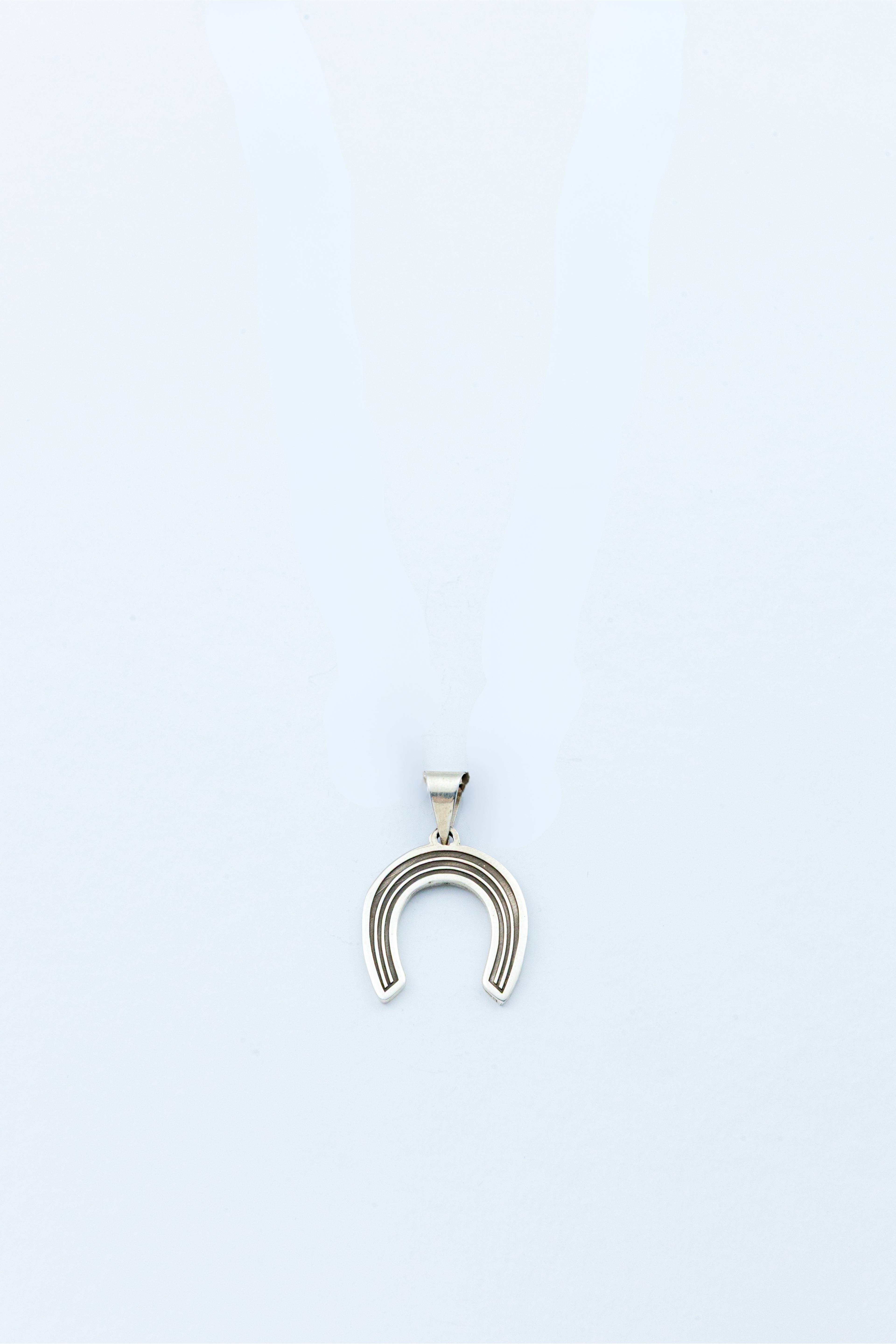 Oxidized Horseshoe Pendant