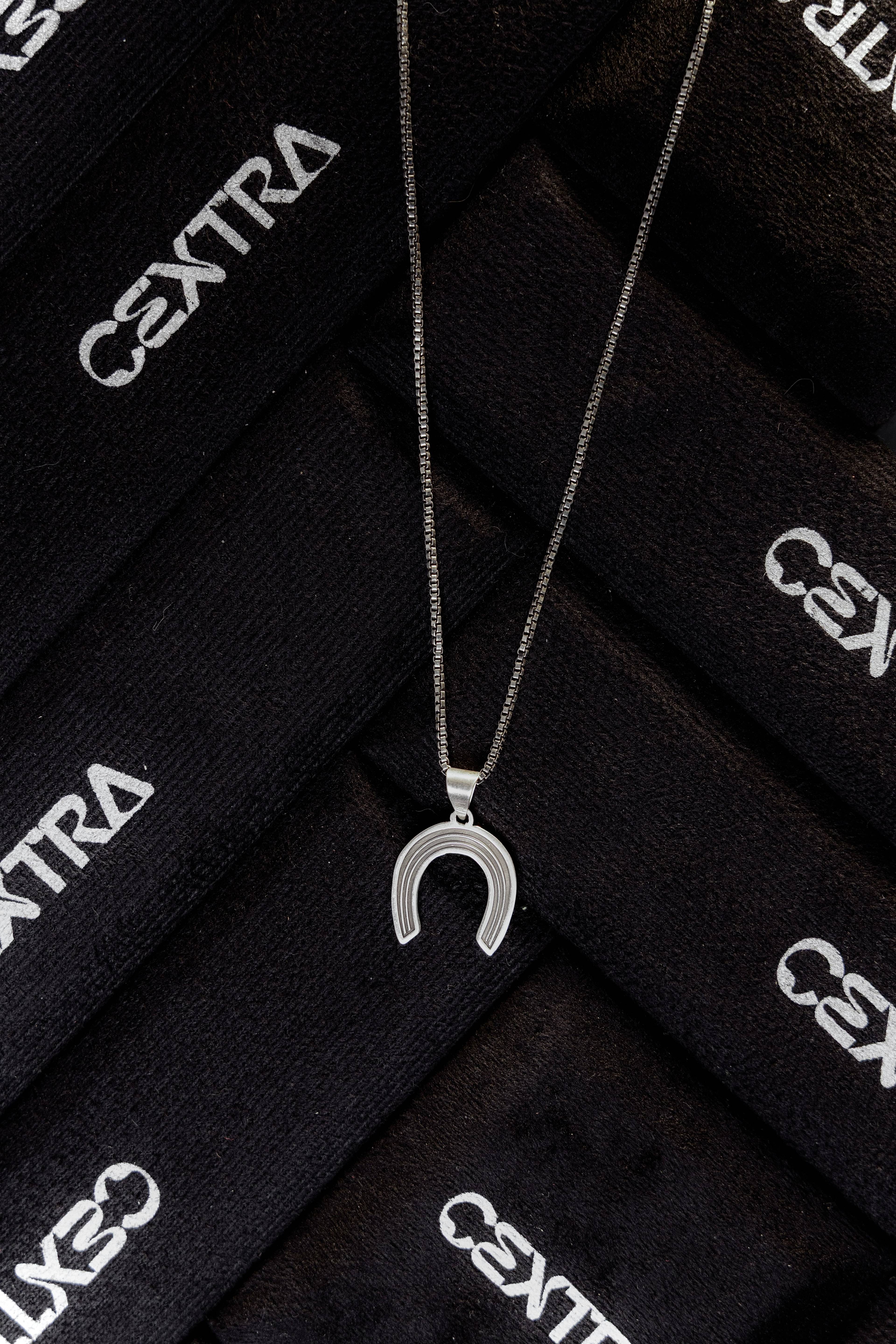 Oxidized Horseshoe Pendant