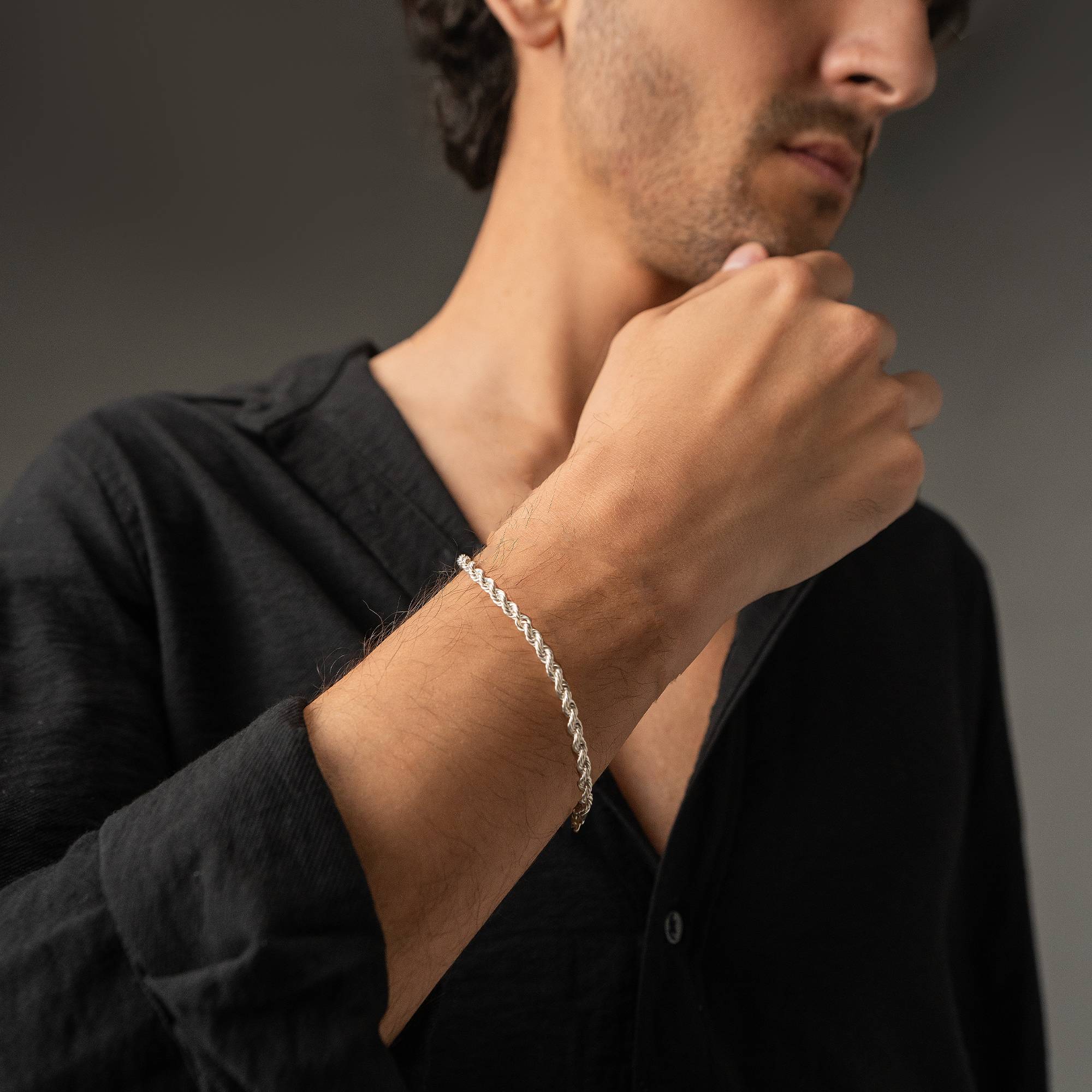 Twisted Silver Bracelet  - silver