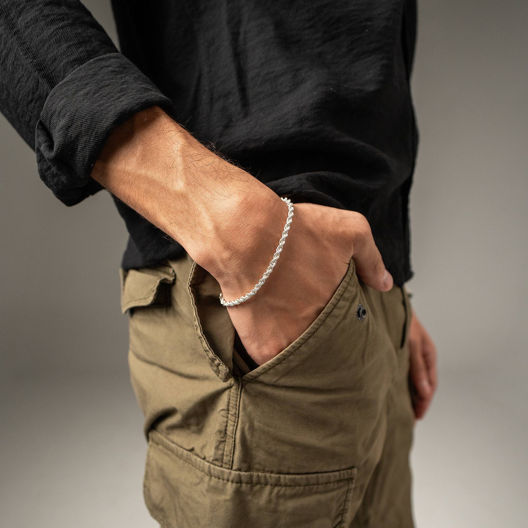 Twisted Silver Bracelet  - silver