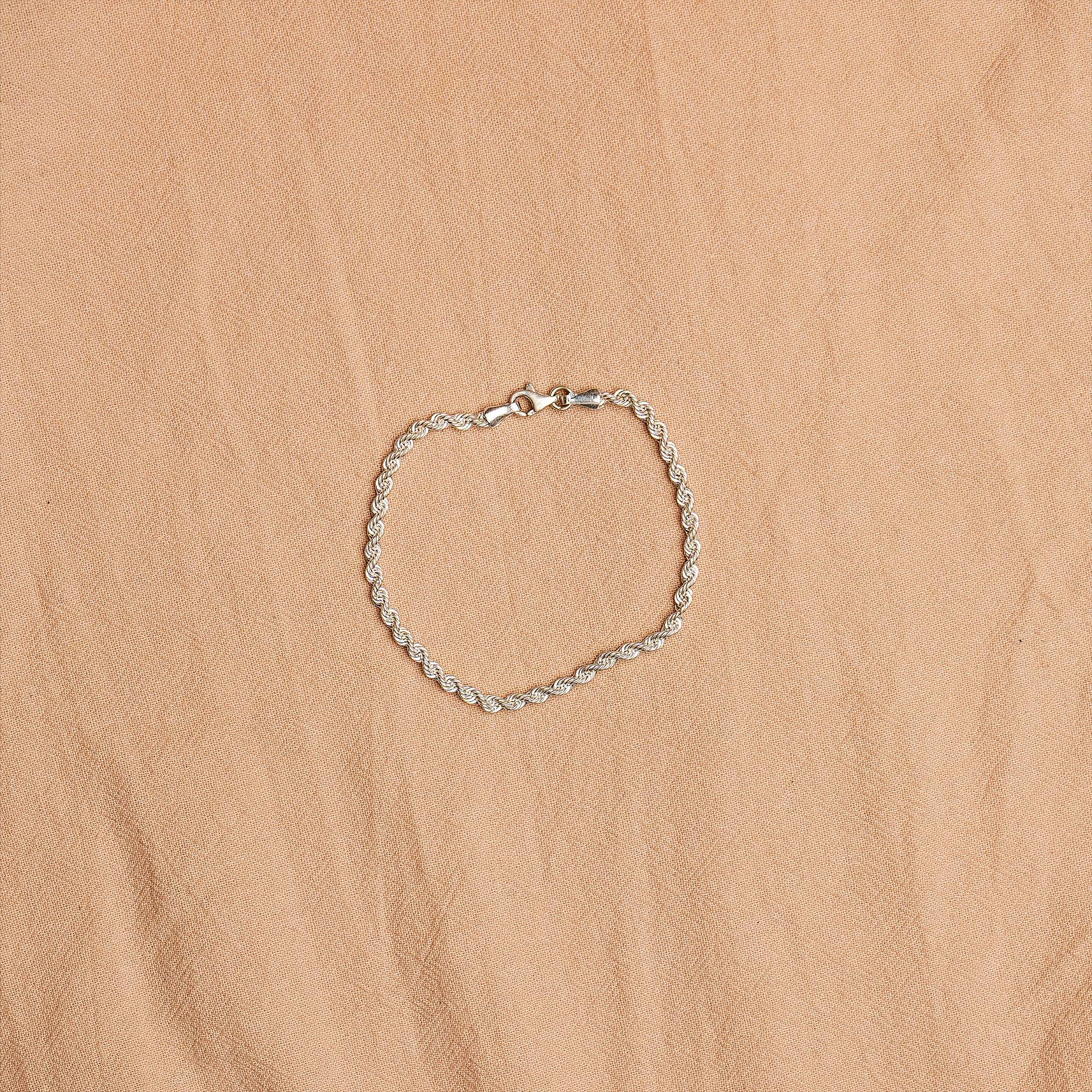 Twisted Silver Bracelet  - silver