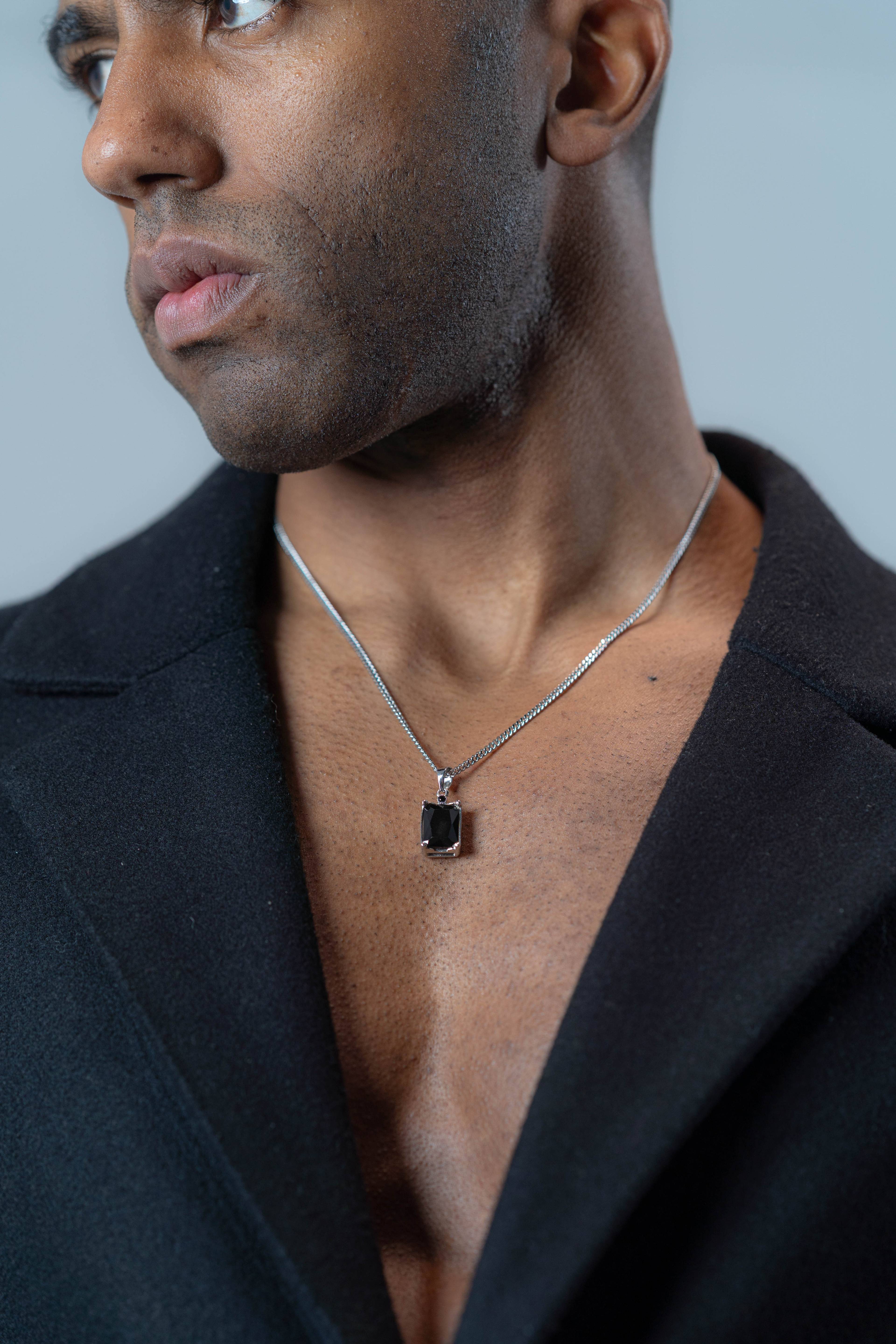 Prism Zircon Necklace - black