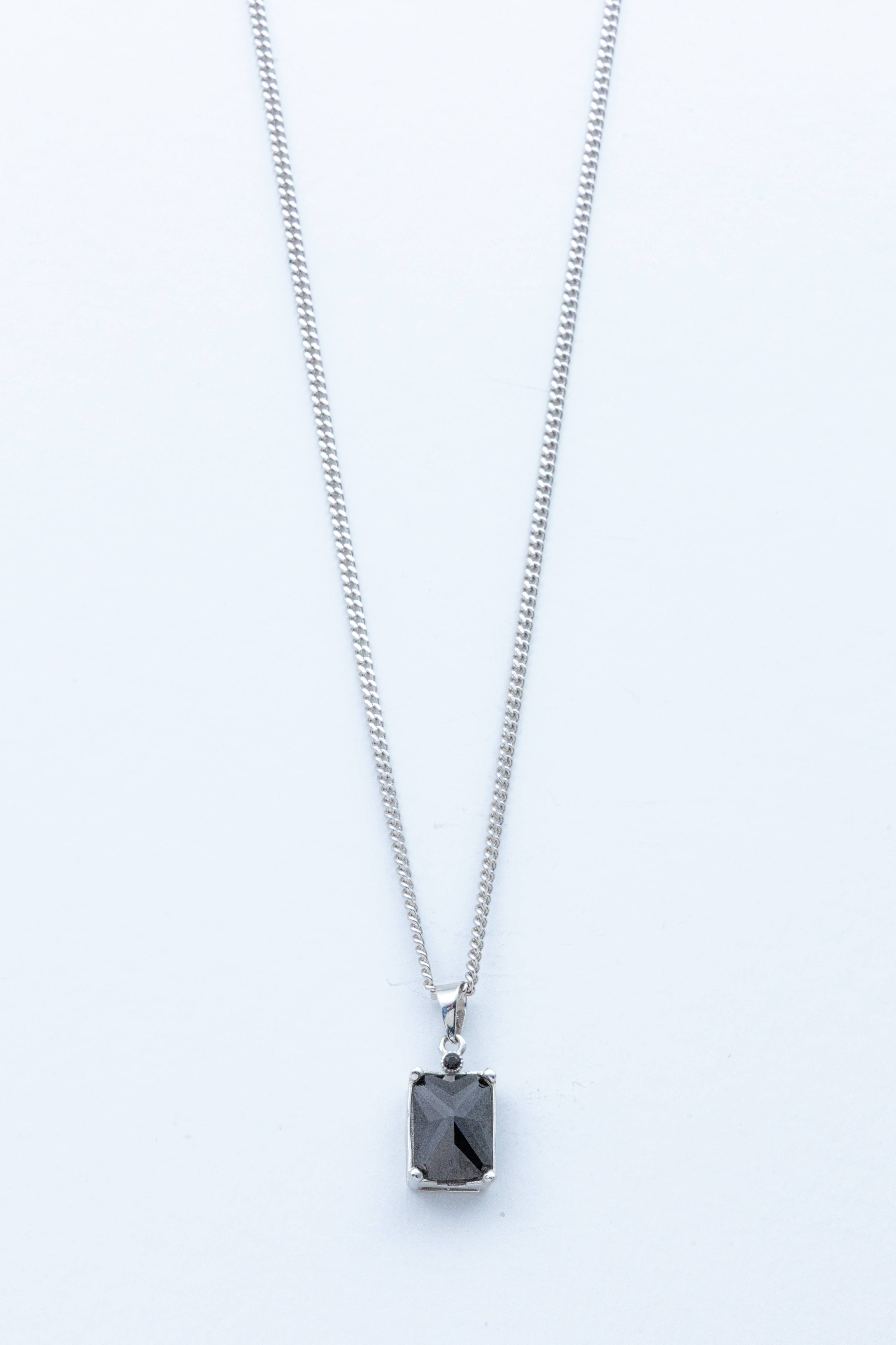 Prism Zircon Necklace - black