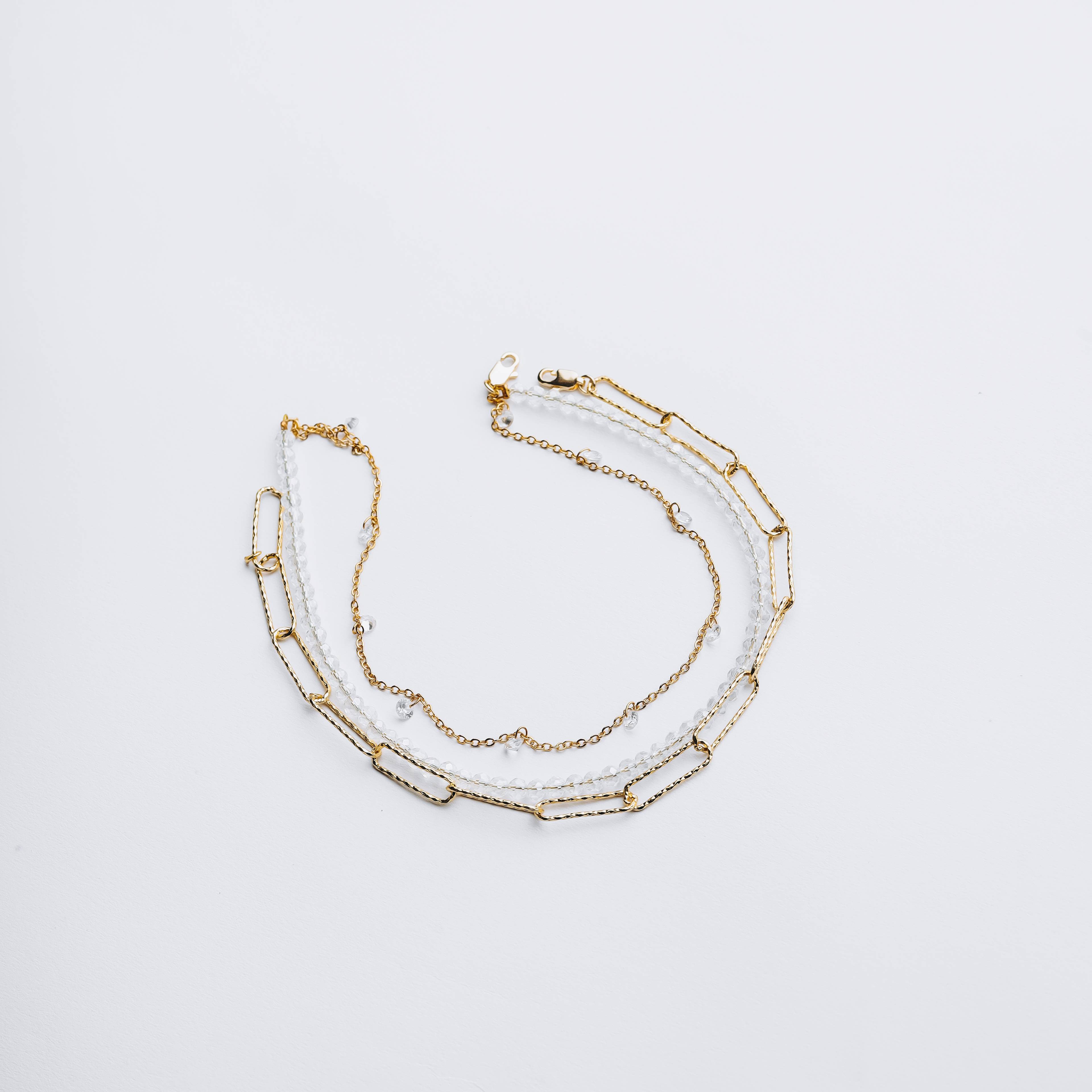 Fayrouz Stones & Gold Beach Anklets Set 