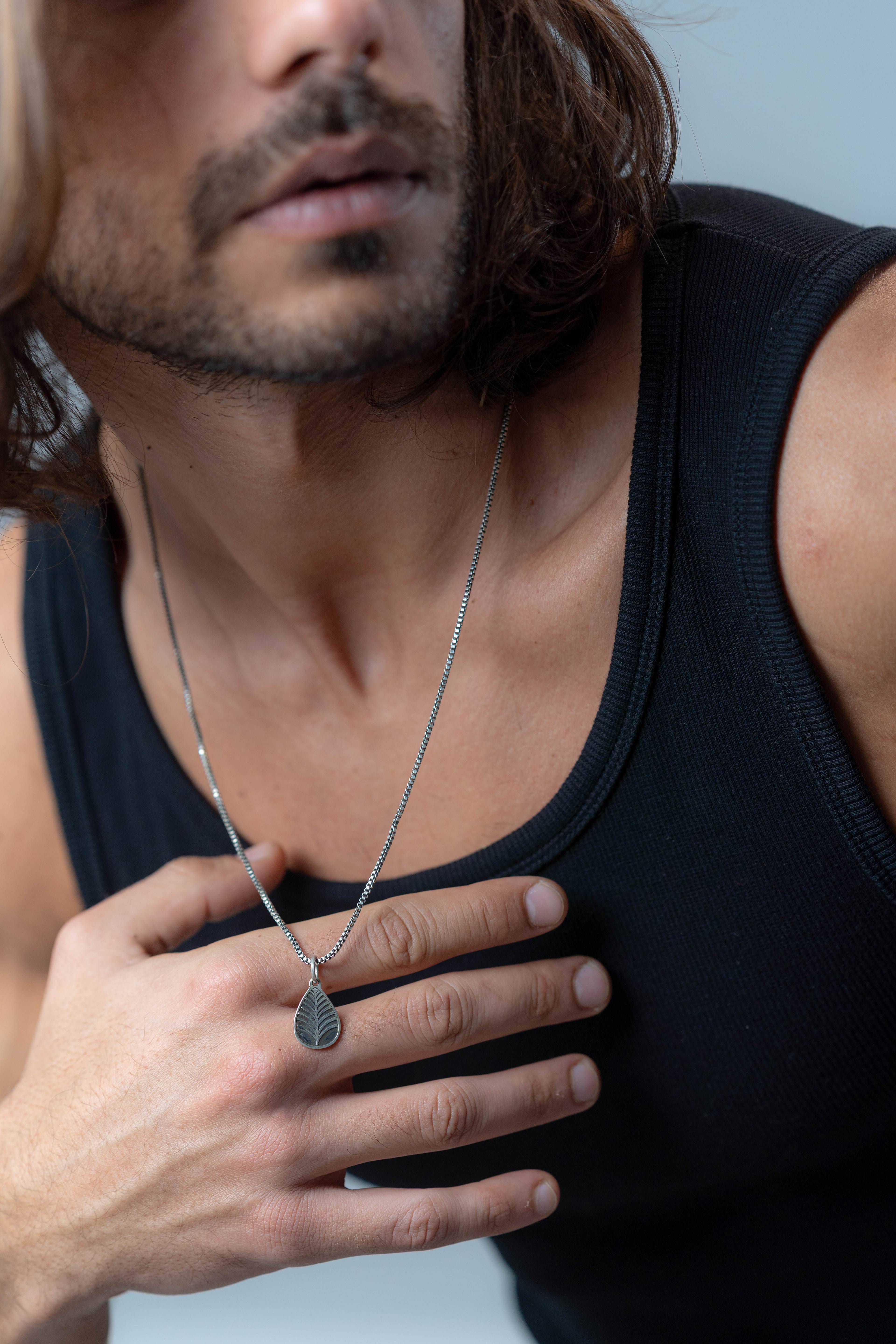 Oxidized Leaf Necklace