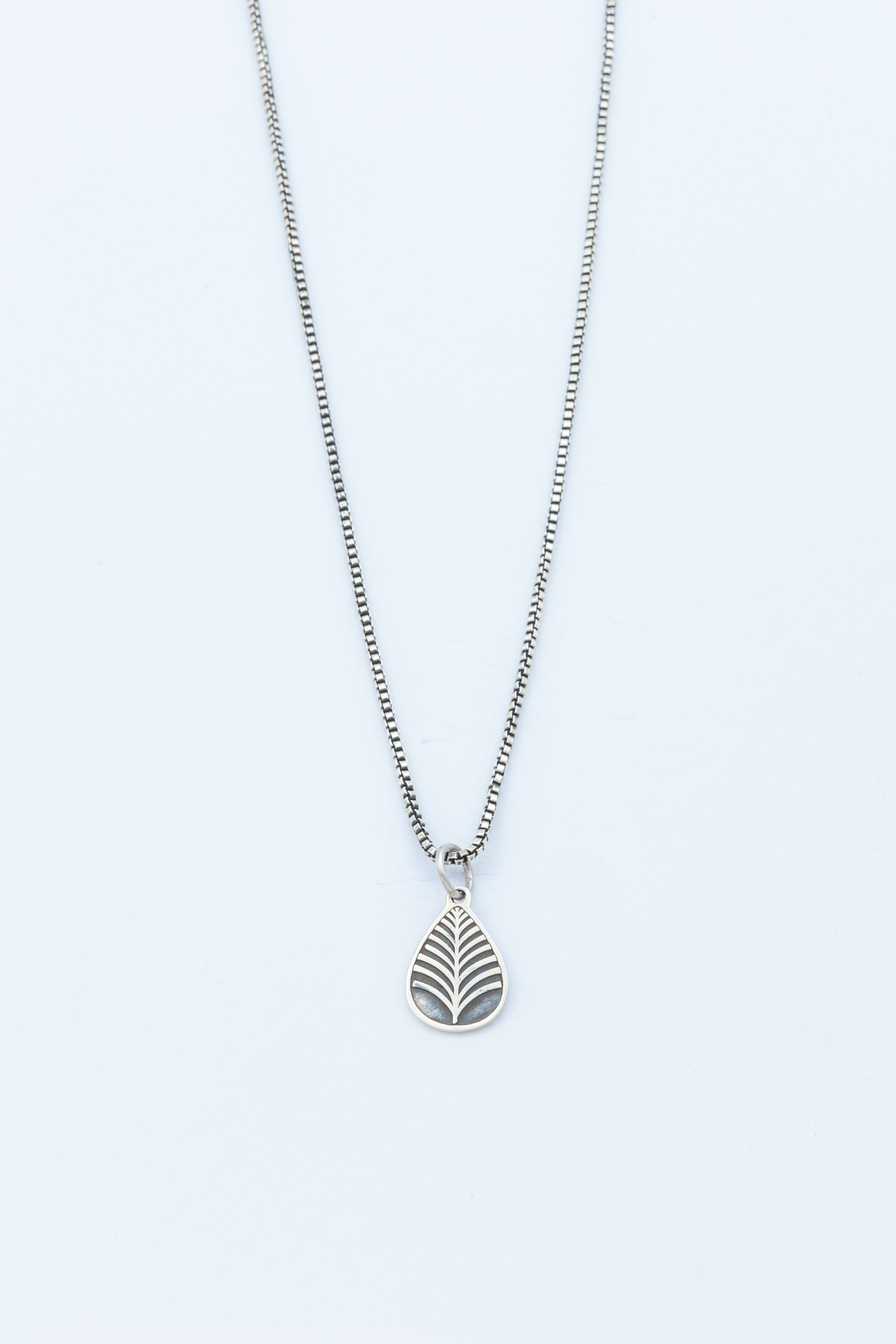 Oxidized Leaf Necklace