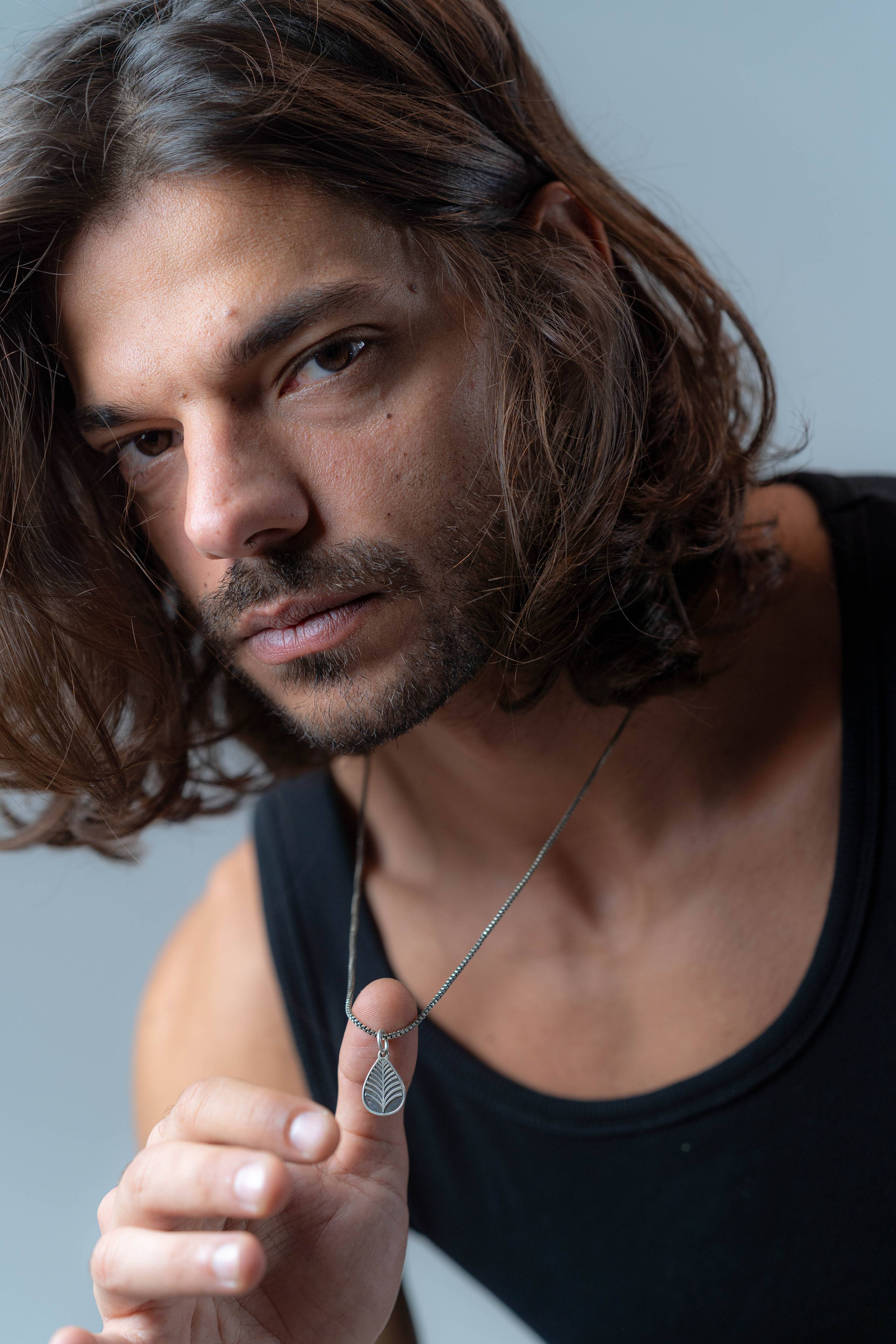 Oxidized Leaf Necklace