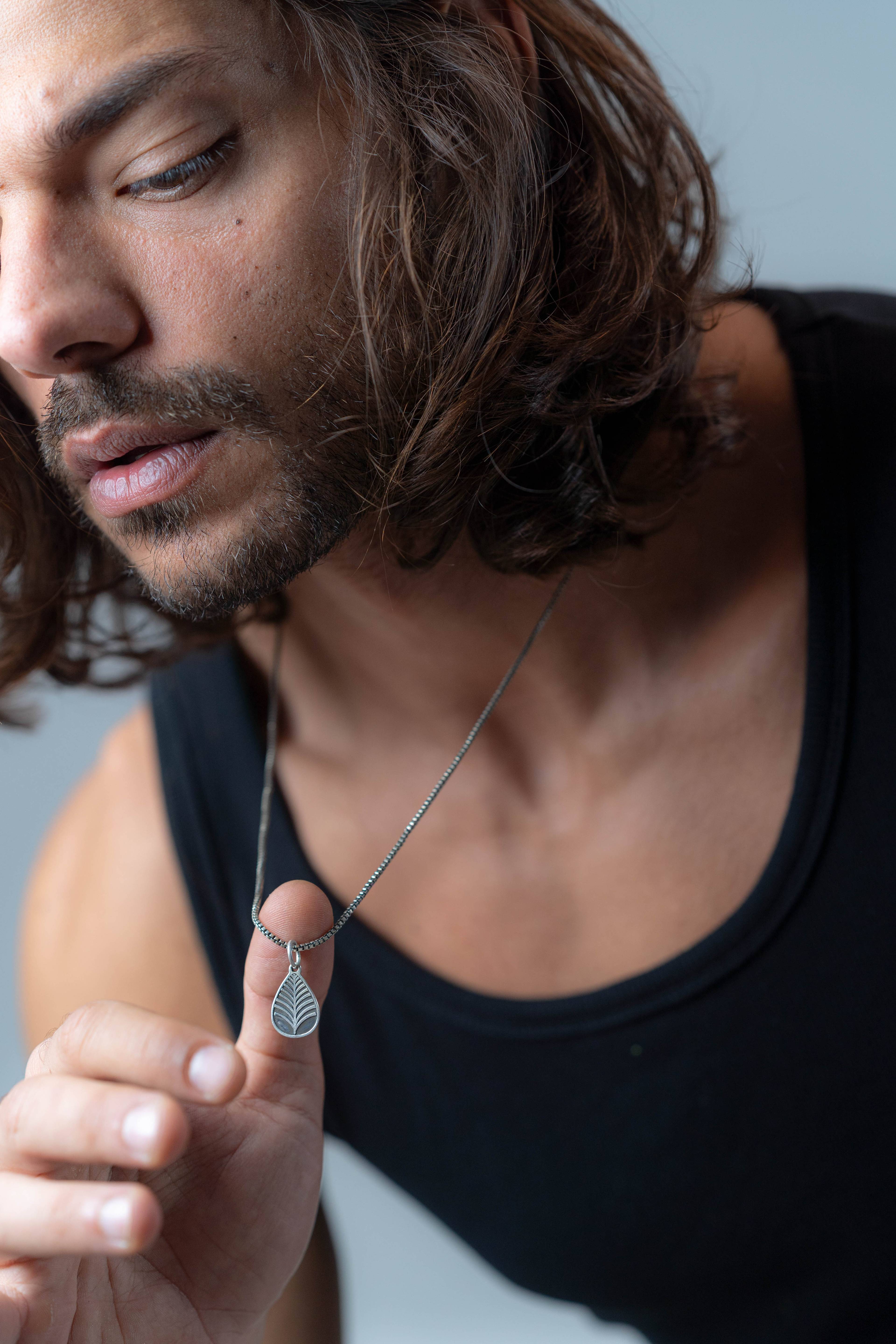 Oxidized Leaf Necklace