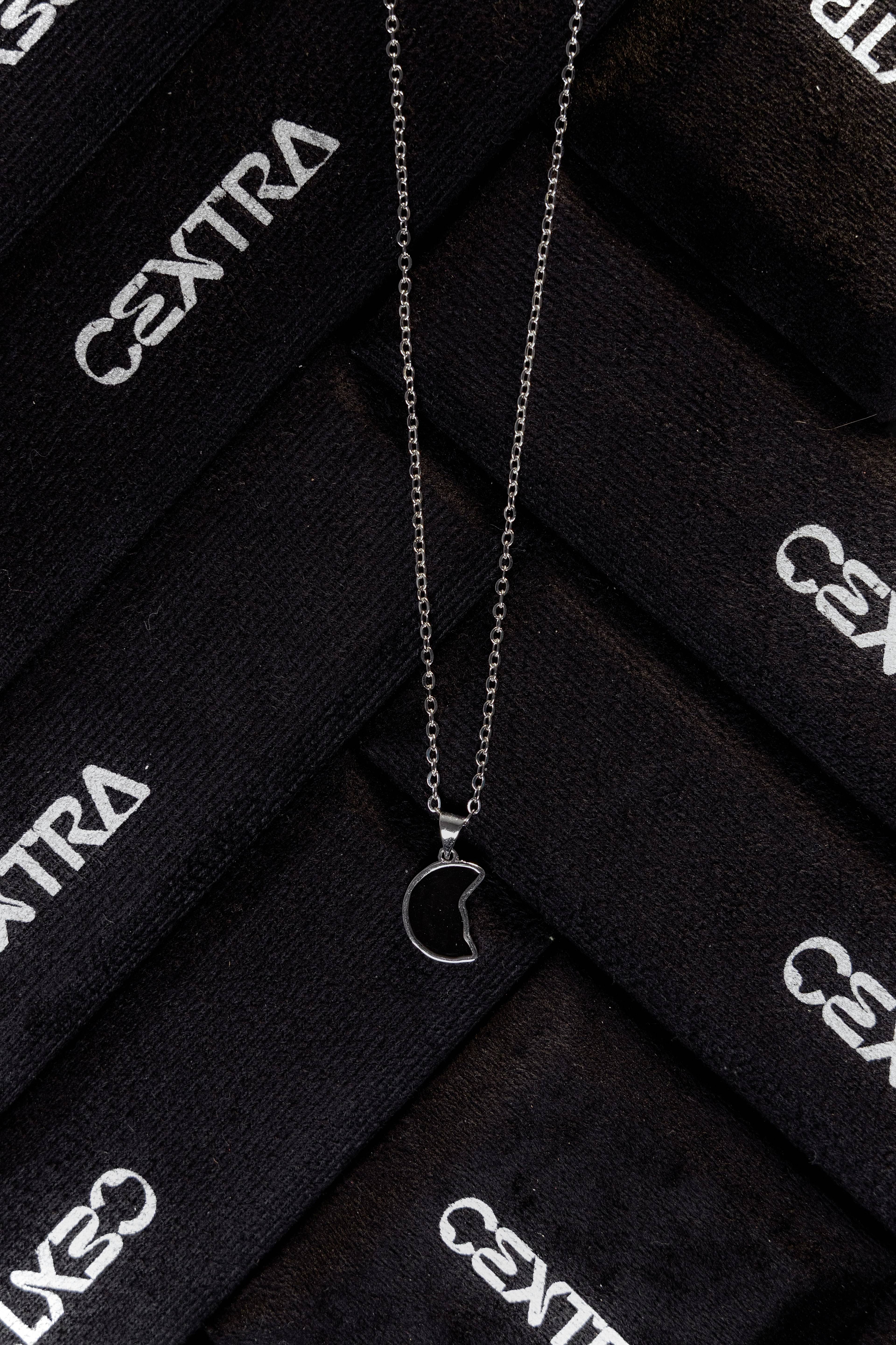Split Moon Pendant - black